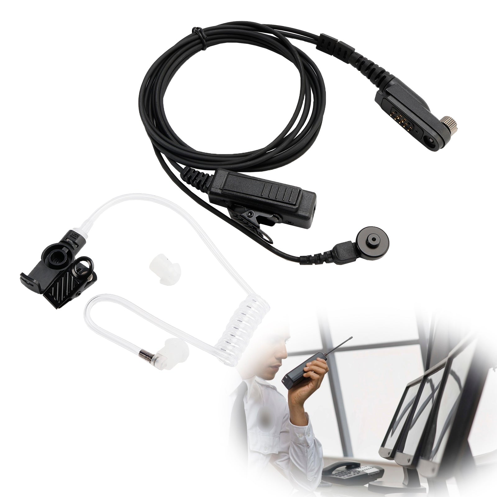 T9100-013A3 Acoustic Tube PTT Mic Headset for Tait TP7100 TP8100 TP8140 TP9300