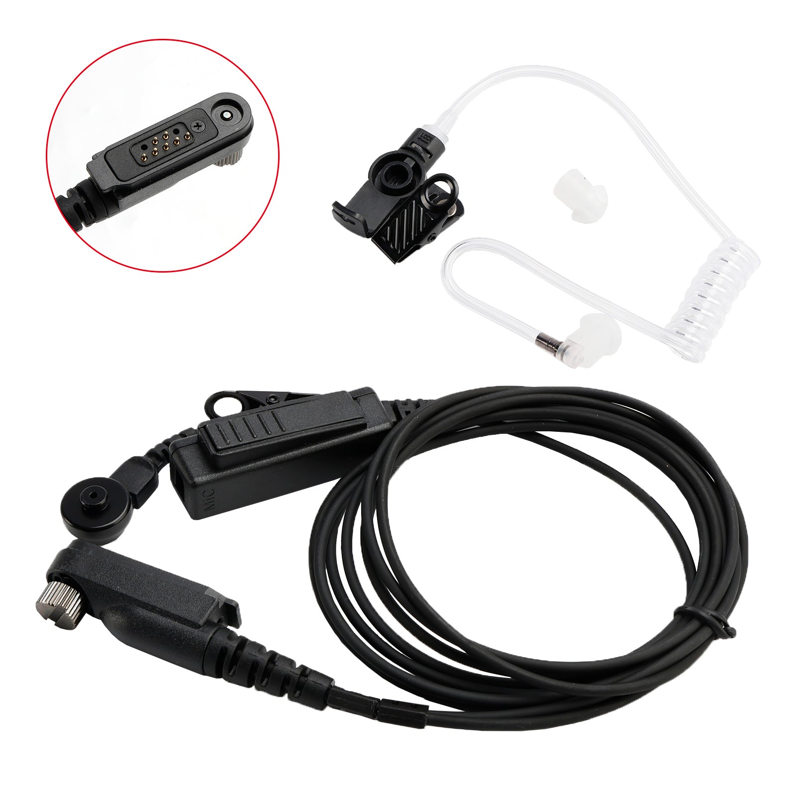 T9100-013A3 Acoustic Tube PTT Mic Headset for Tait TP7100 TP8100 TP8140 TP9300