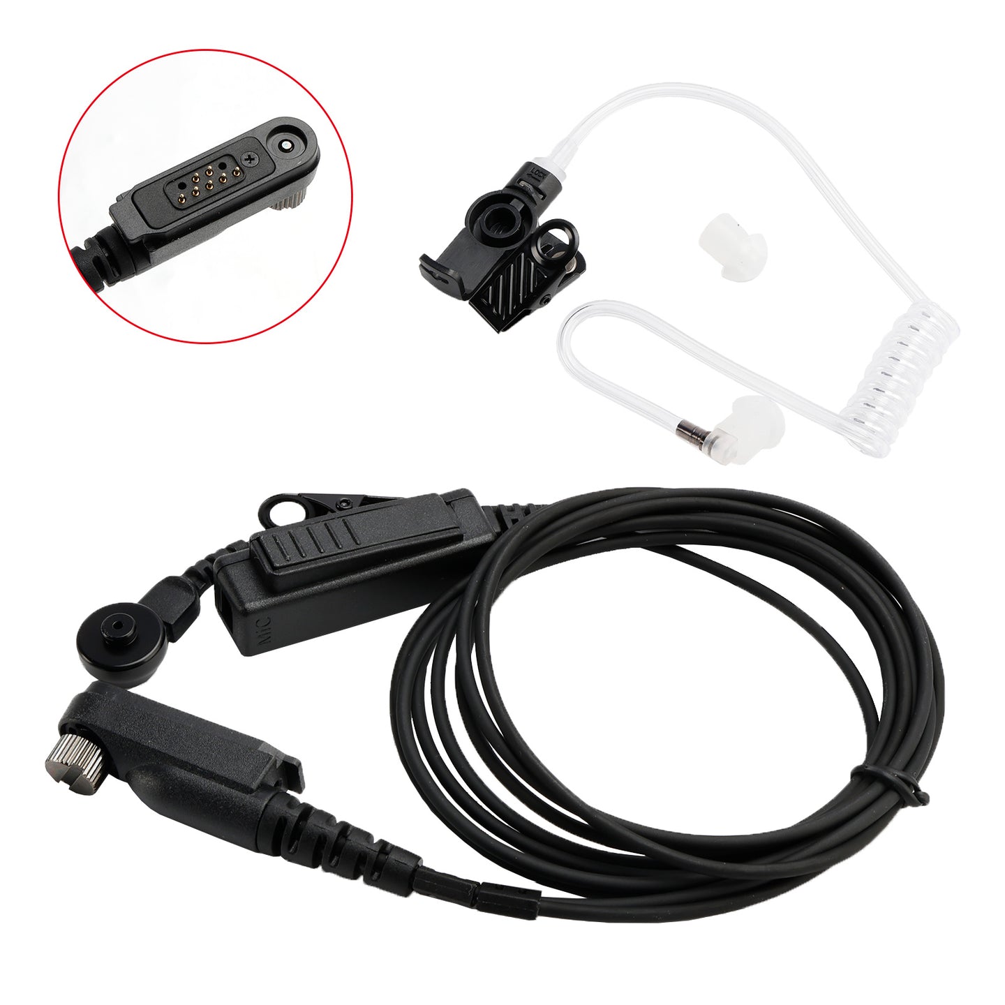 T9100-013A3 Acoustic Tube PTT Mic Headset for Tait TP7100 TP8100 TP8140 TP9300