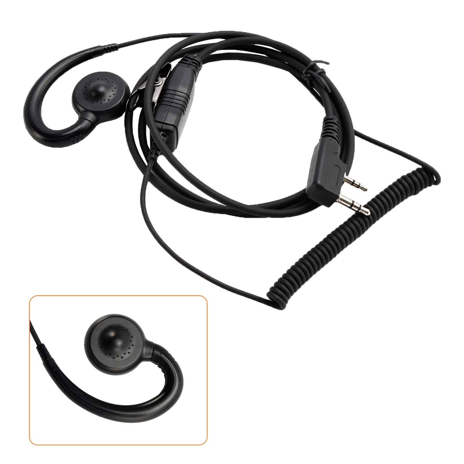 K-018 Small PTT-B6 Curve Hook Earhook Headset For TK-208 TH-D7 RPU416A KG-UVD1