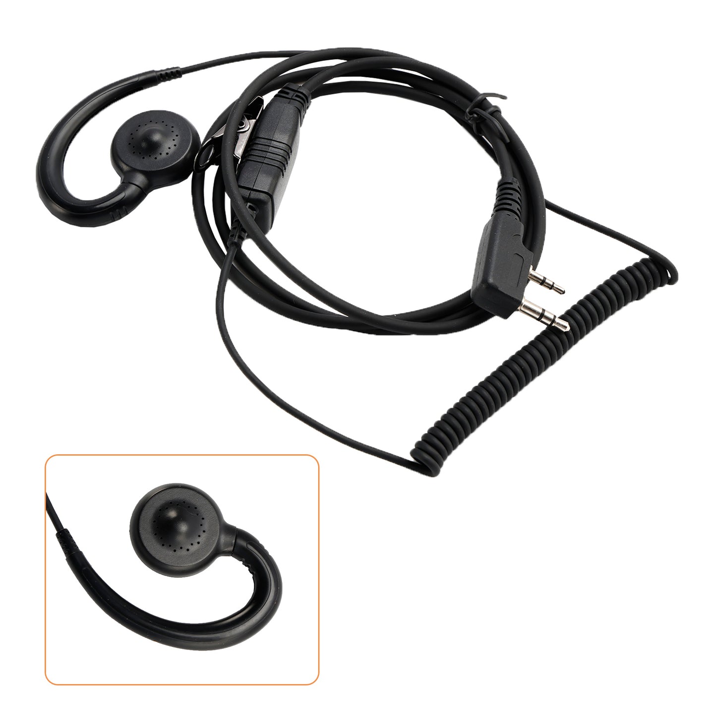 K-018 Small PTT-B6 Curve Hook Earhook Headset For TK-208 TH-D7 RPU416A KG-UVD1