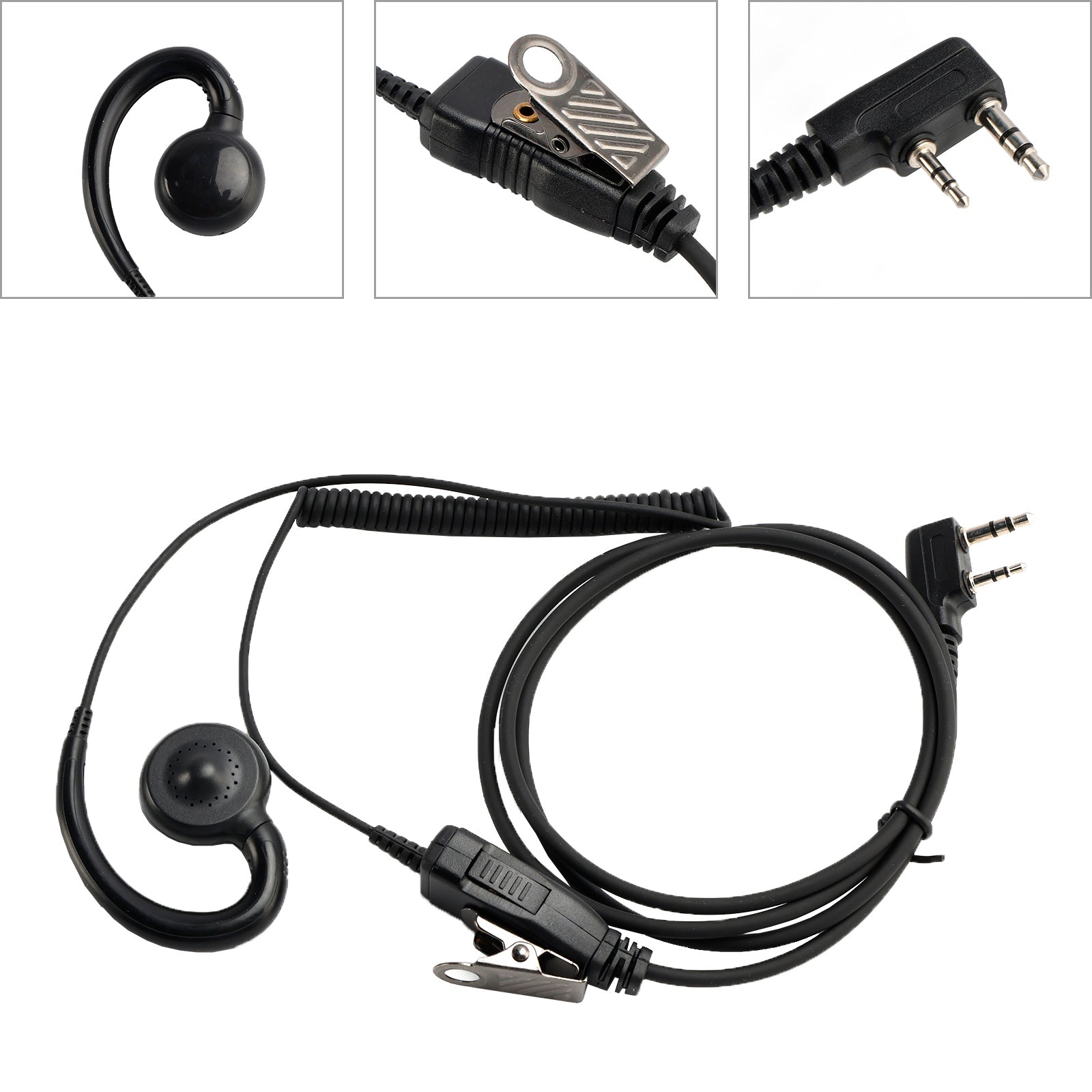 K-018 Small PTT-B6 Curve Hook Earhook Headset For TK-208 TH-D7 RPU416A KG-UVD1