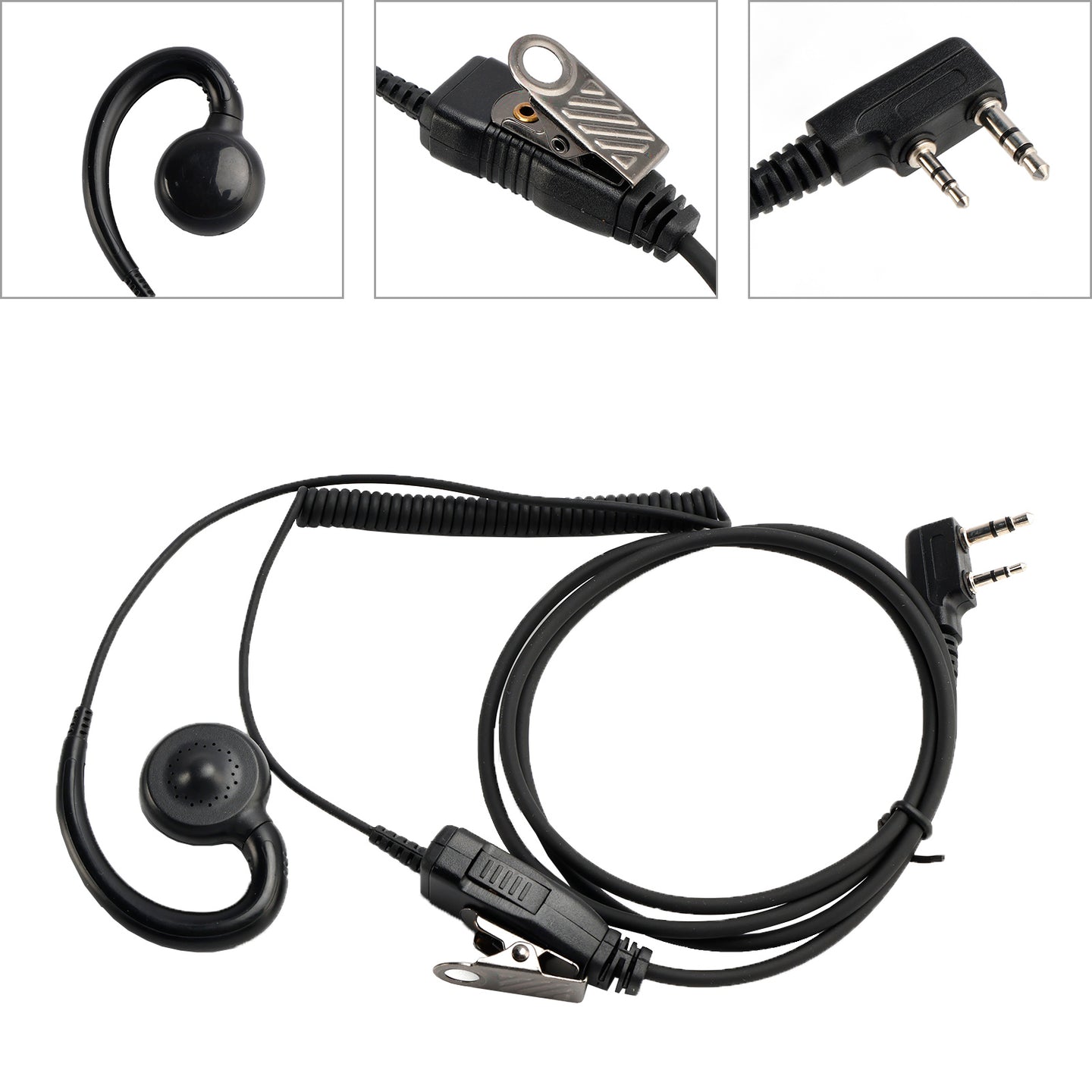 K-018 Small PTT-B6 Curve Hook Earhook Headset For TK-208 TH-D7 RPU416A KG-UVD1