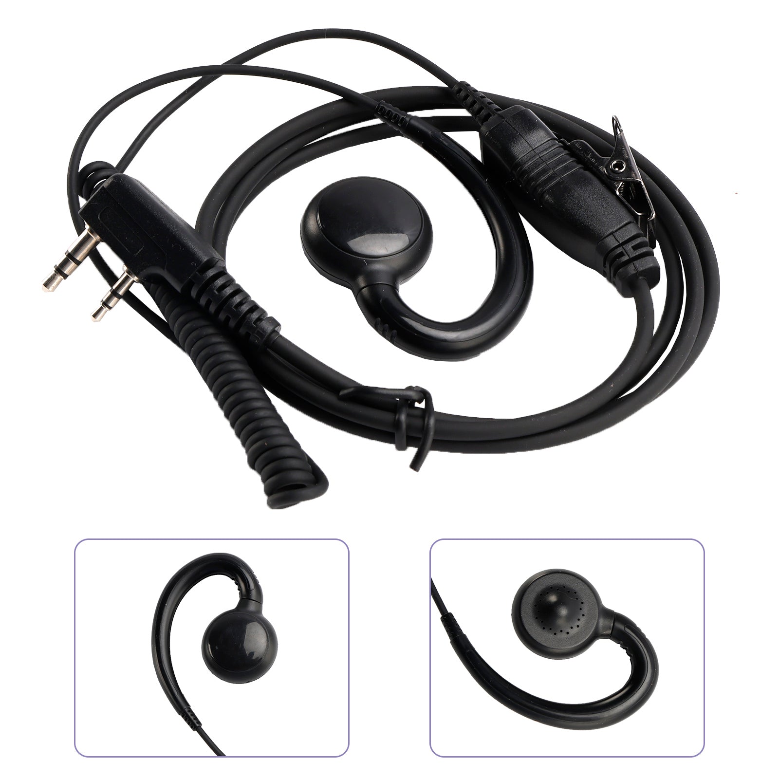 K-018 Small PTT-B6 Curve Hook Earhook Headset For TK-208 TH-D7 RPU416A KG-UVD1