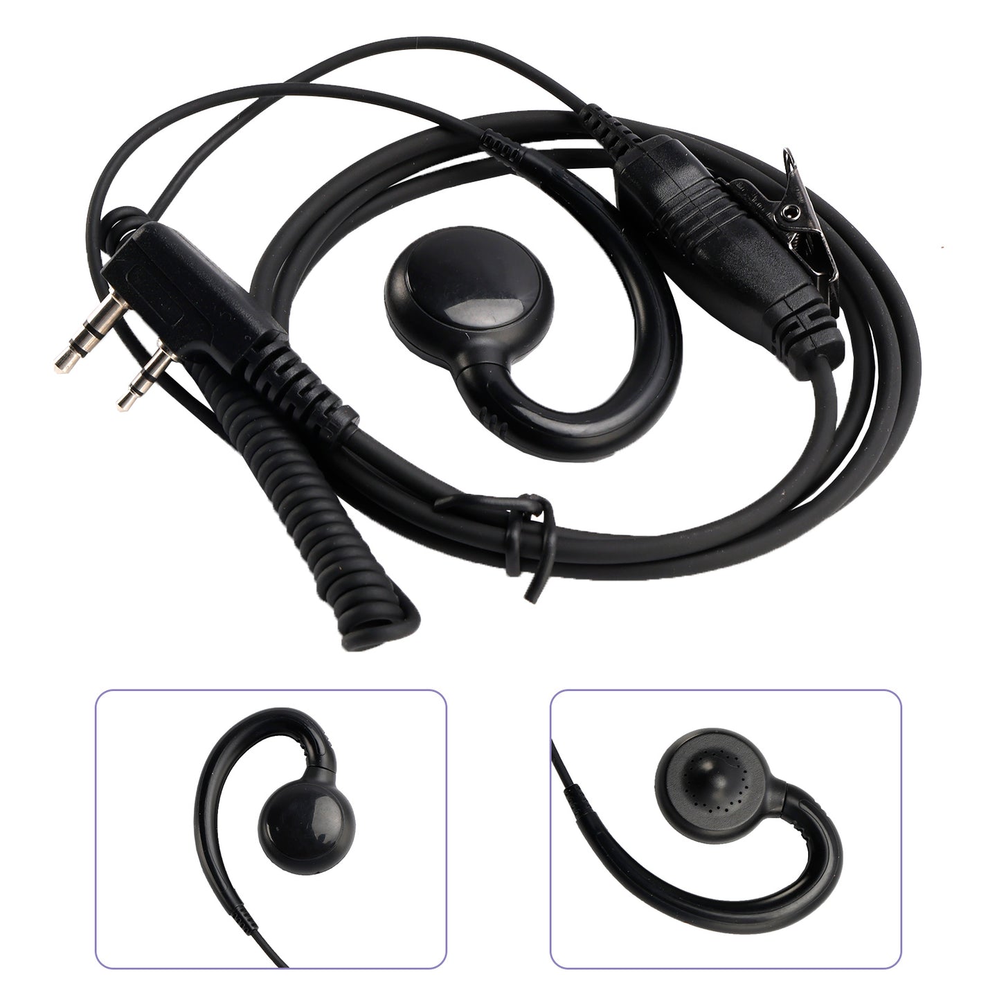 K-018 Small PTT-B6 Curve Hook Earhook Headset For TK-208 TH-D7 RPU416A KG-UVD1