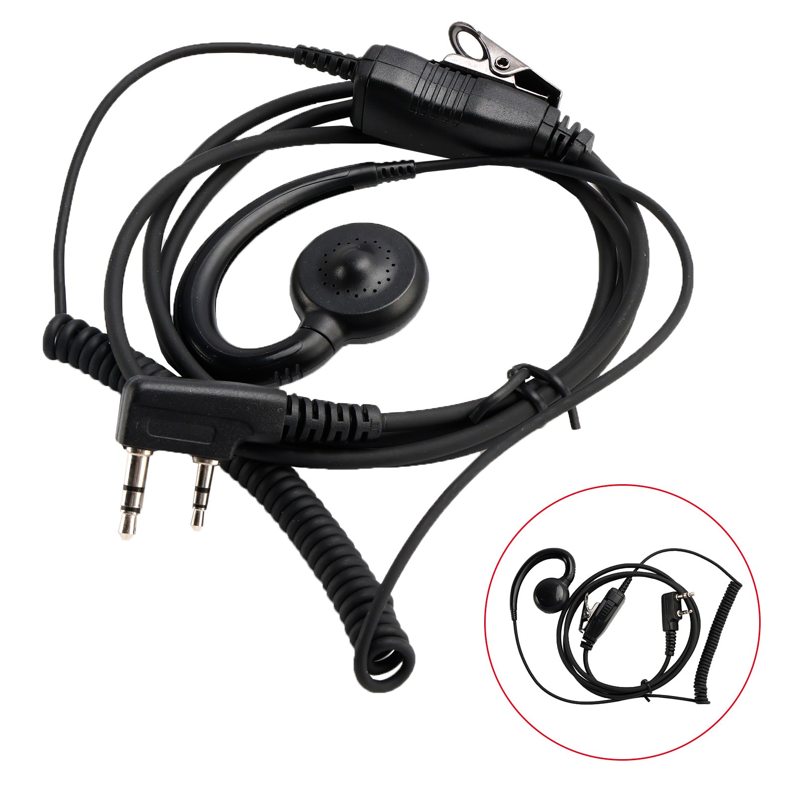 K-018 Small PTT-B6 Curve Hook Earhook Headset For TK-208 TH-D7 RPU416A KG-UVD1