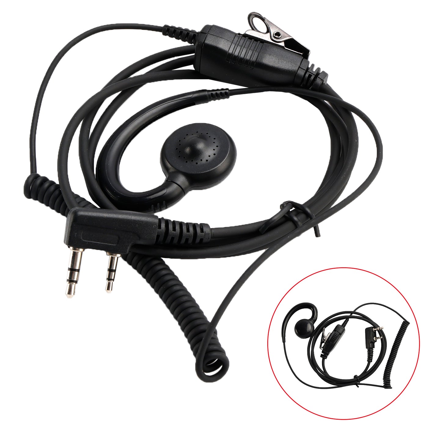 K-018 Small PTT-B6 Curve Hook Earhook Headset For TK-208 TH-D7 RPU416A KG-UVD1