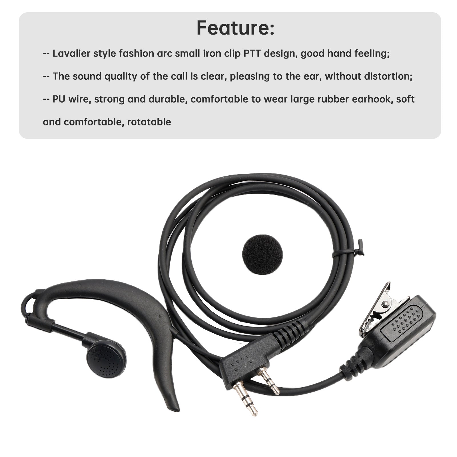 K-326-929 Earhook Headset For TK-208 TH-D7 RPU416A KG-UVD1 TG-K4AT PX-777 UV-5RA