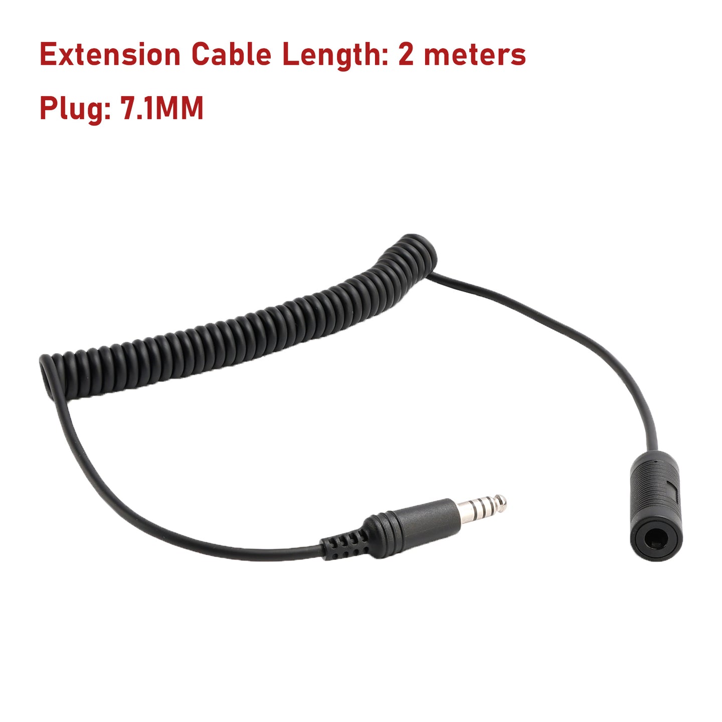 7.1mm Headset Extension Cable Tactical Headphone for TAC-SKY U-92A/U to U-174/U