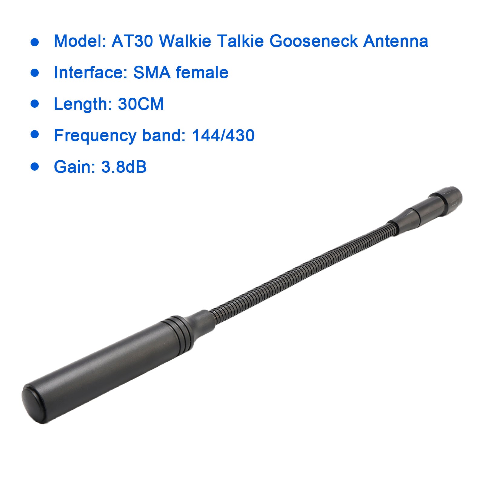 30CM Radio Gooseneck Antenna Gain CS Tactical Antenna for TK-360 UV-K5 UV5R UV9R