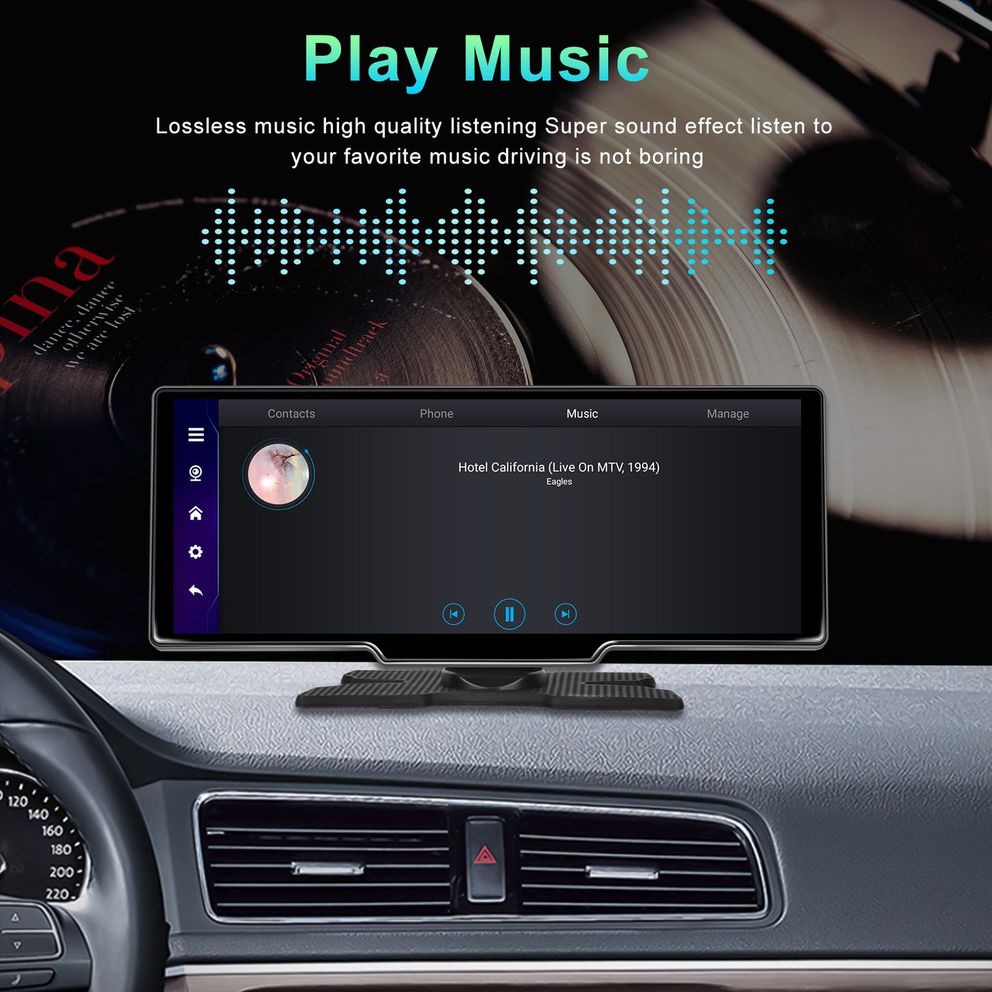 10.26inch Portable Bluetooth Car Navigation Carplay Wireless Car Radio + AHD Camera