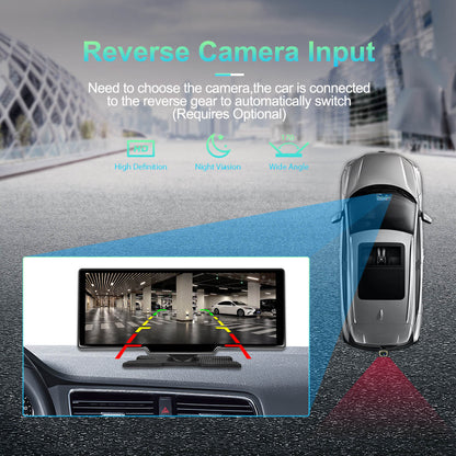 10.26inch Portable Bluetooth Car Navigation Carplay Wireless Car Radio + AHD Camera