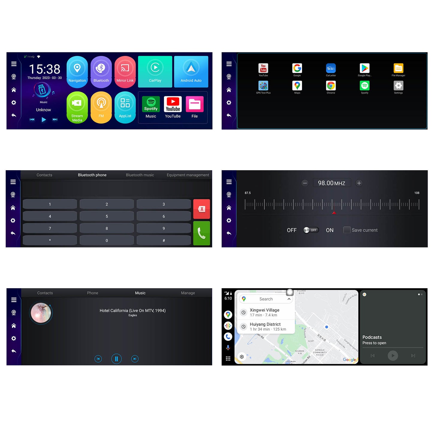 10.26inch Portable Bluetooth Car Navigation Carplay Wireless Car Radio + AHD Camera