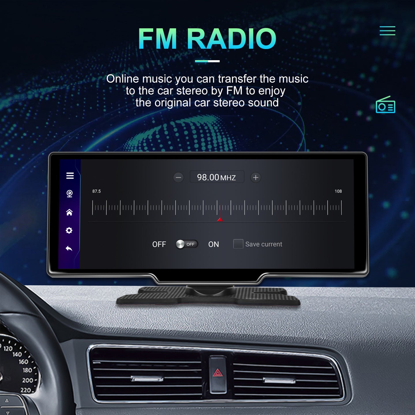 10.26inch Portable Bluetooth Car Navigation Carplay Wireless Car Radio + AHD Camera