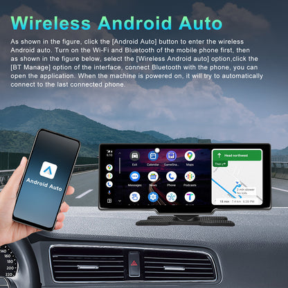 10.26inch Portable Bluetooth Car Navigation Carplay Wireless Car Radio + AHD Camera