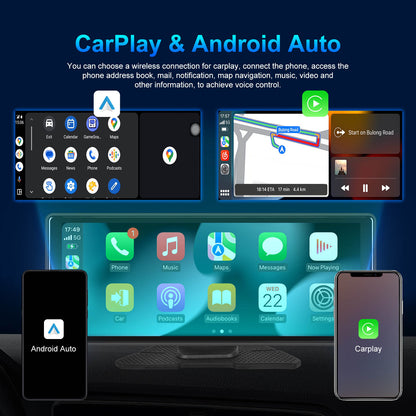 10.26inch Bluetooth Car Navigation Carplay Wireless Car Radio Recorder AHD Camera