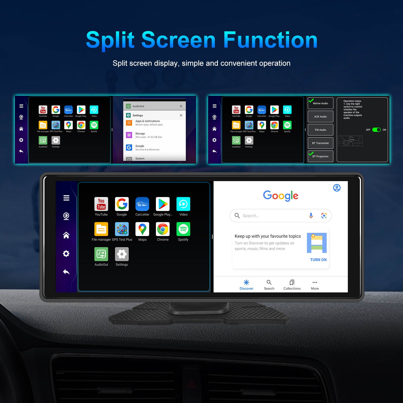 10.26inch Bluetooth Car Navigation Carplay Wireless Car Radio Recorder AHD Camera