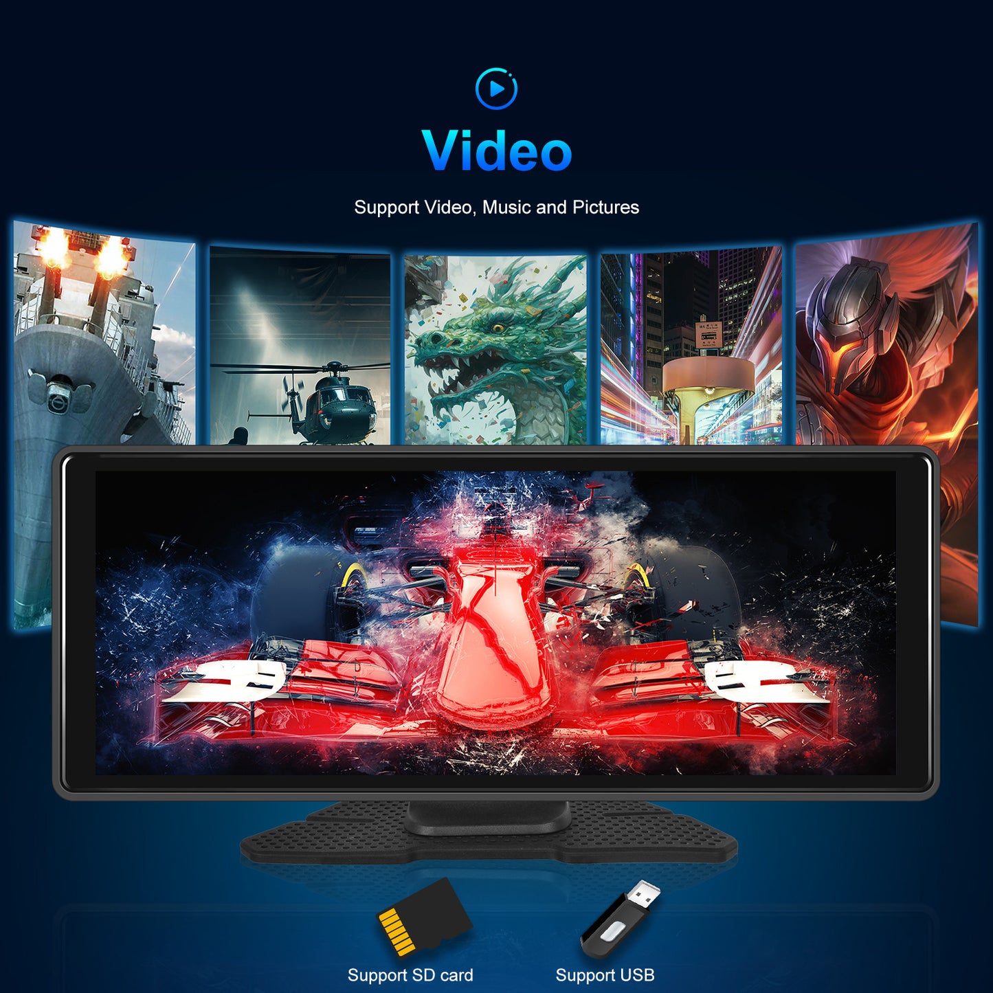 10.26inch Bluetooth Car Navigation Carplay Wireless Car Radio Recorder AHD Camera