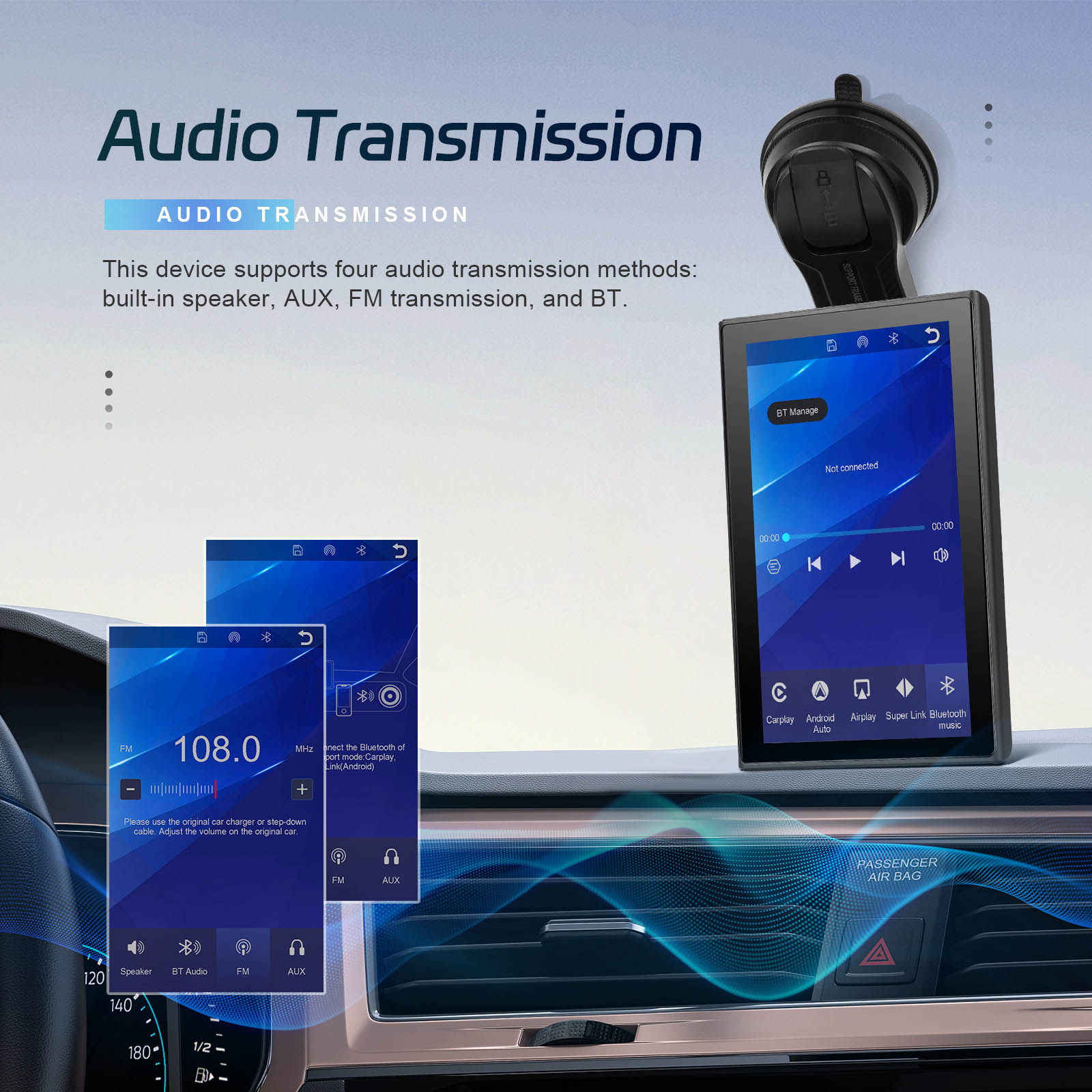 7-inch Full Touch Screen Apple CarPlay Horizontal Vertical Switching Camera