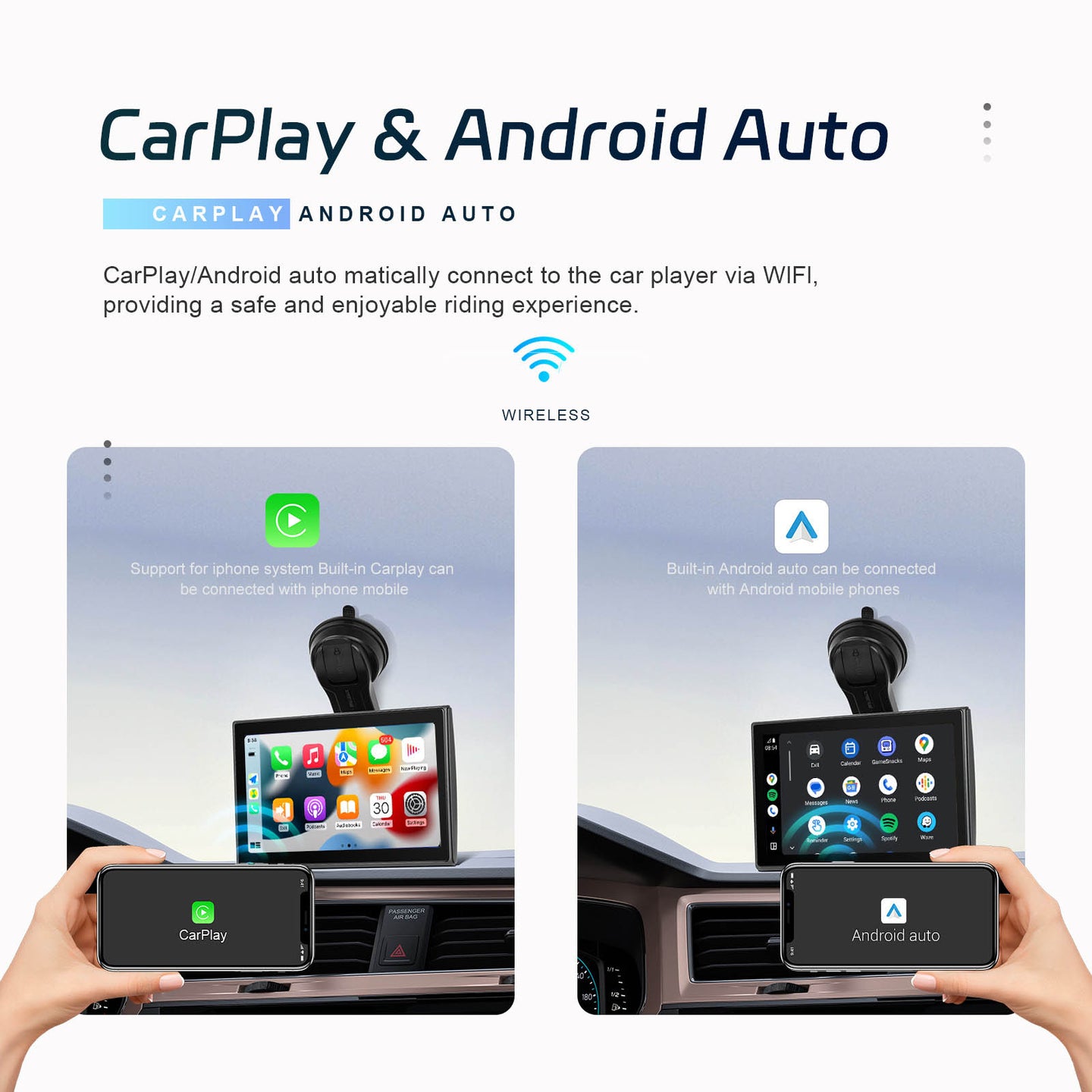 7-inch Full Touch Screen Apple CarPlay Horizontal Vertical Switching Camera