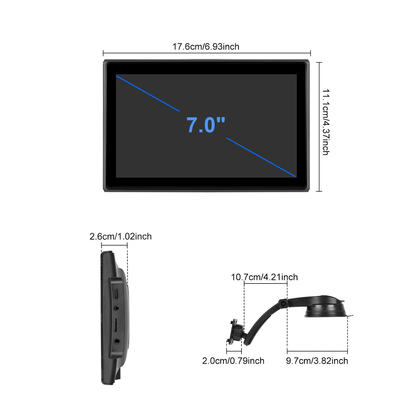 7-inch Full Touch Screen Apple CarPlay Horizontal Vertical Switching Camera