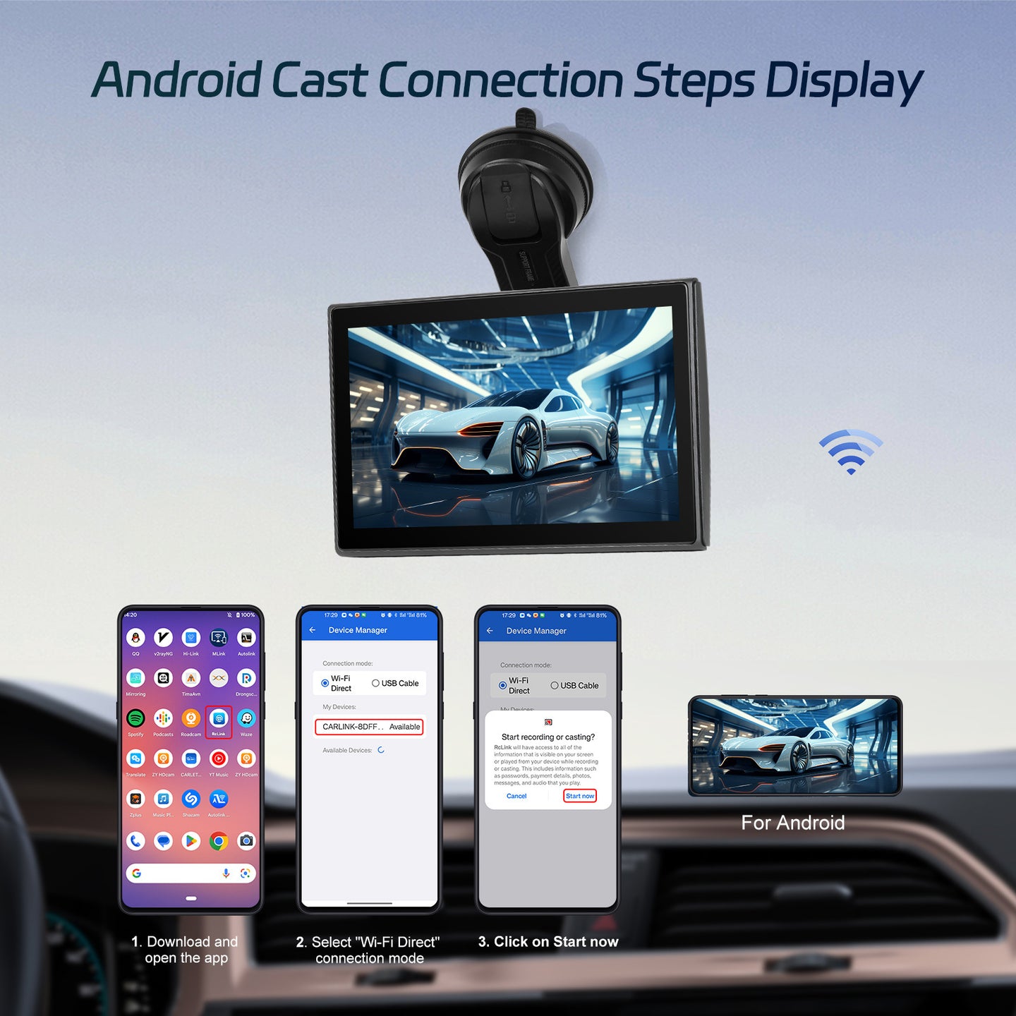 7-inch Full Touch Screen Apple CarPlay Horizontal Vertical Switching Camera