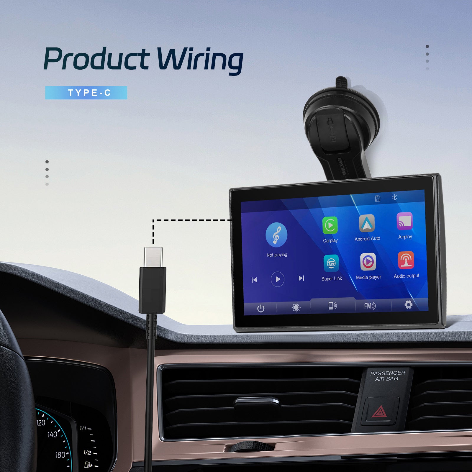 7-inch Full Touch Screen Apple CarPlay Horizontal Vertical Switching Camera