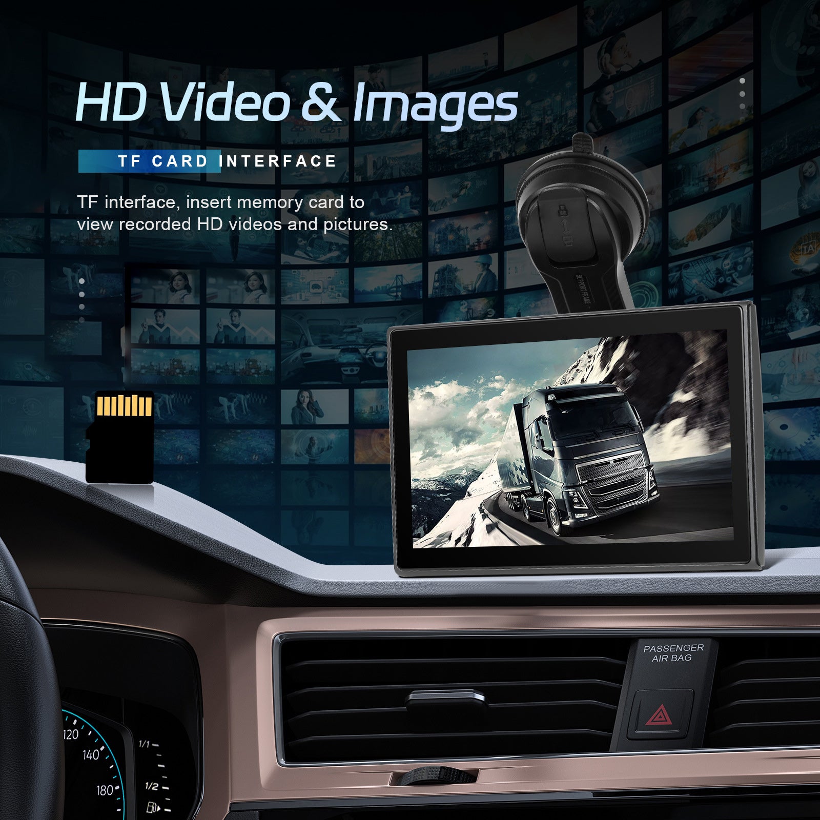 7-inch Full Touch Screen Apple CarPlay Horizontal Vertical Switching Camera