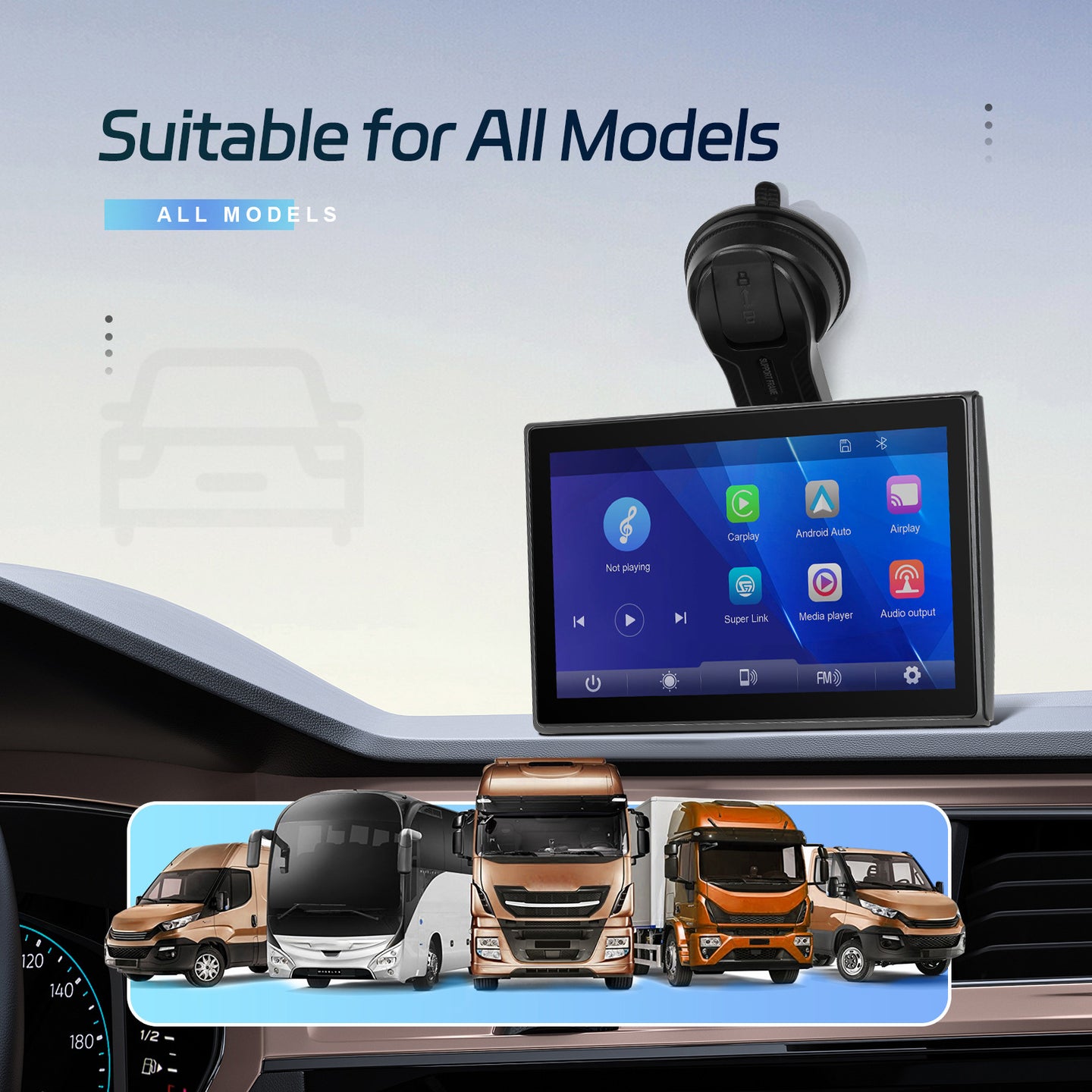 7-inch Full Touch Screen Apple CarPlay Horizontal Vertical Switching Camera