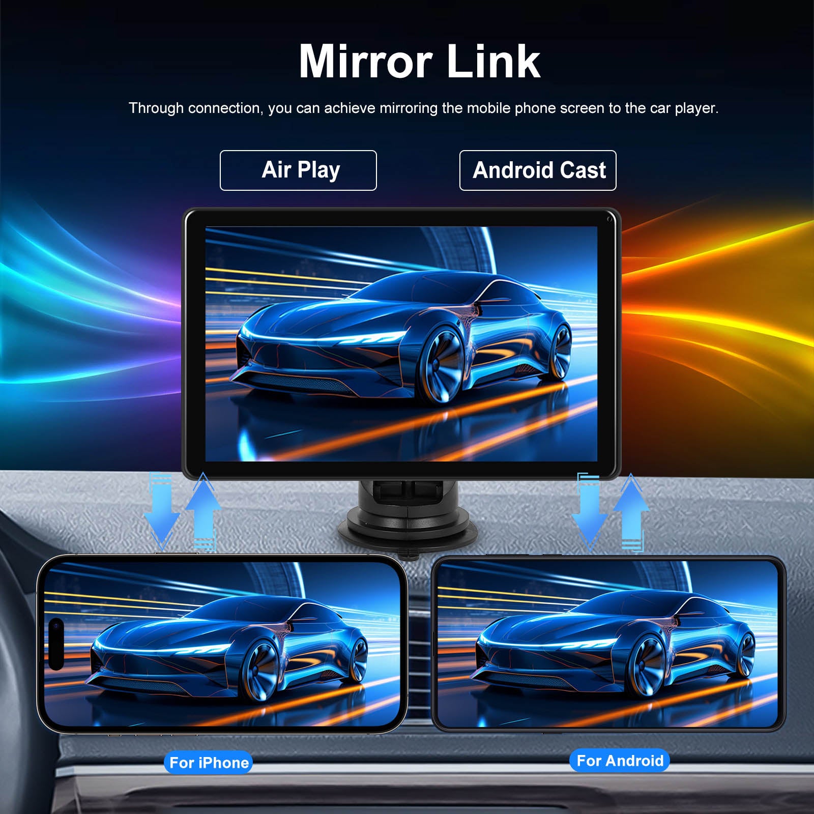 8-inch Full Touch Screen Apple CarPlay Horizontal Vertical Switching AHD Camera