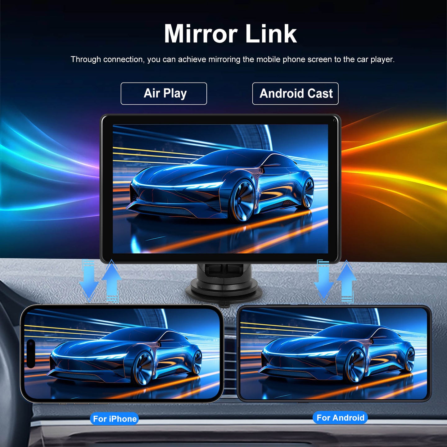 8-inch Full Touch Screen Apple CarPlay Horizontal Vertical Switching AHD Camera