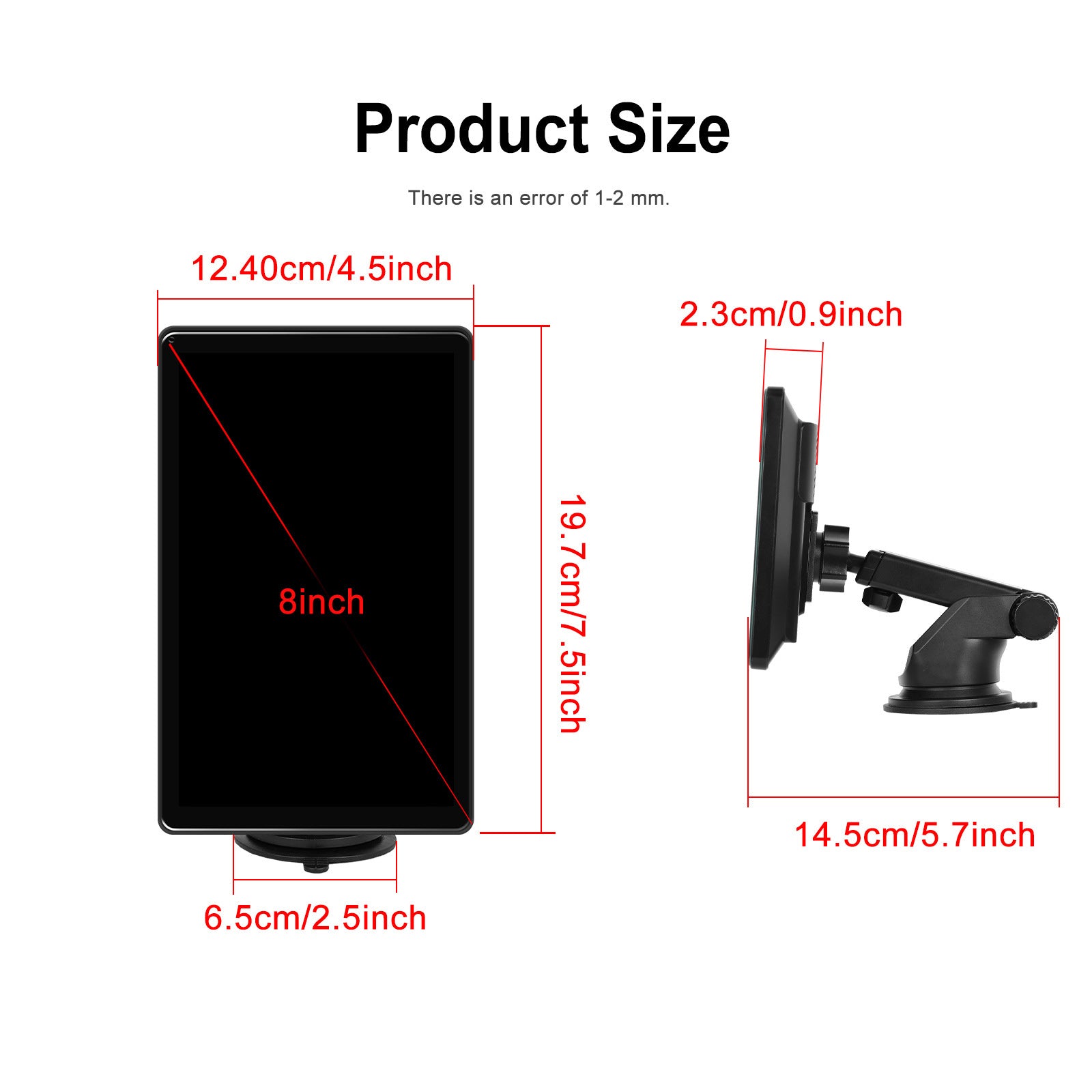 8-inch Full Touch Screen Apple CarPlay Horizontal Vertical Switching AHD Camera