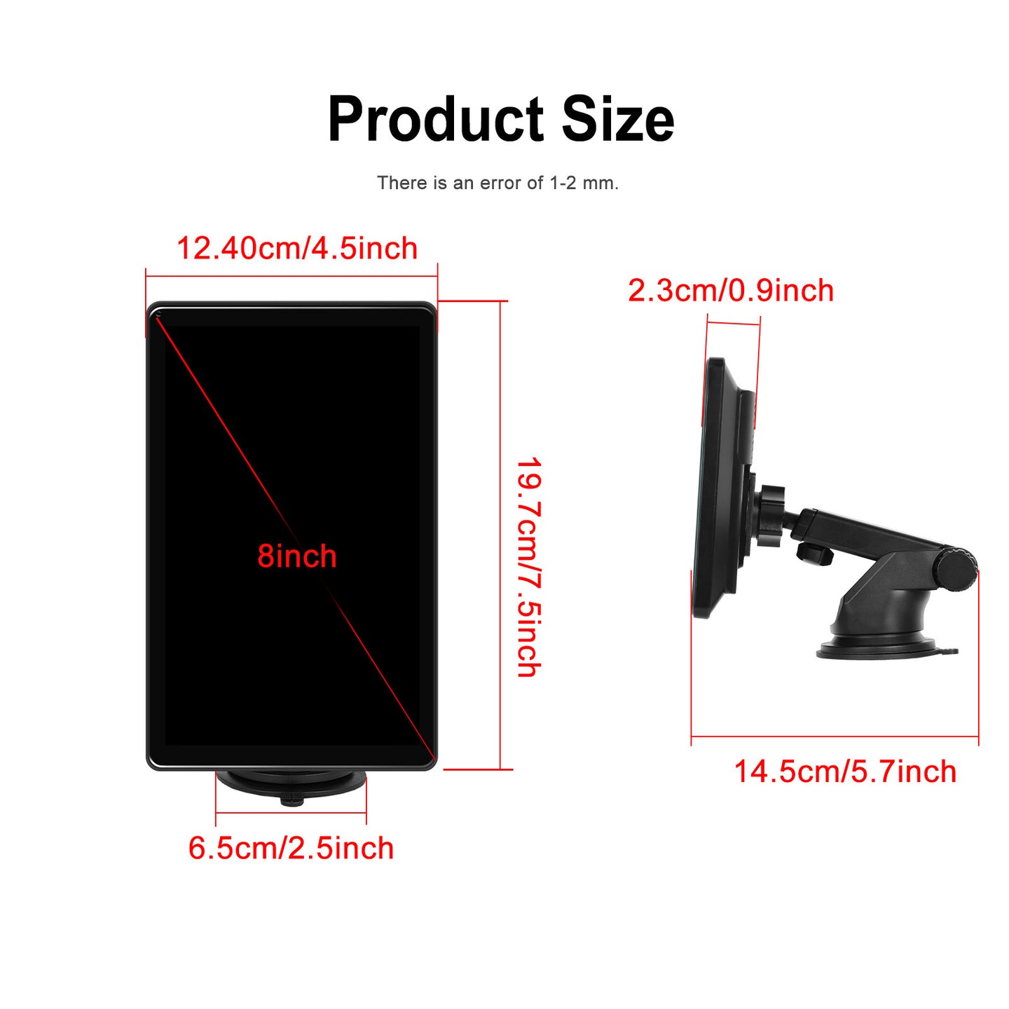 8-inch Full Touch Screen Apple CarPlay Horizontal Vertical Switching AHD Camera
