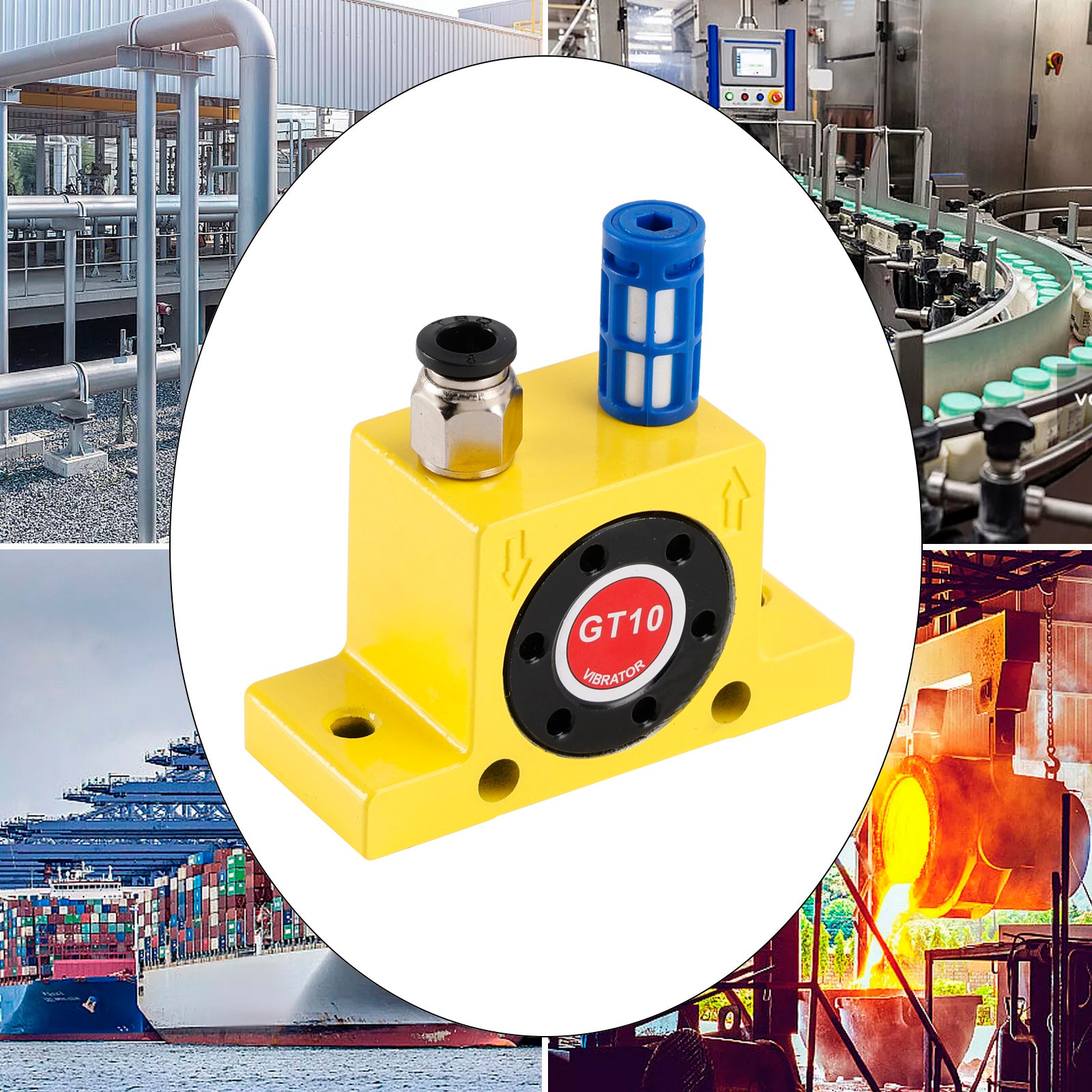 Pneumatic Turbine Vibrators GT8/10/13/16/20/25 Silent Golden Industrial Vibrator, GT10