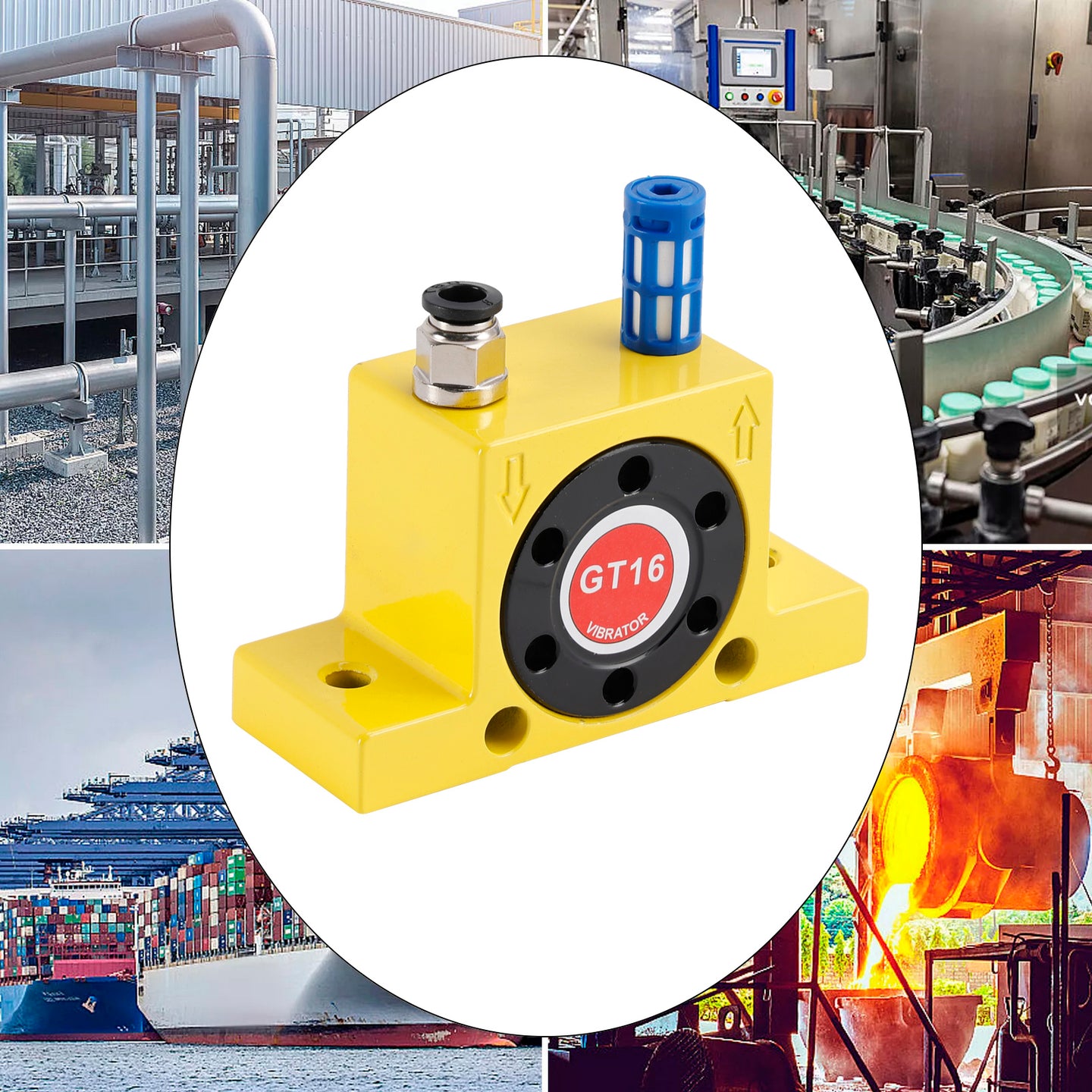 Pneumatic Turbine Vibrators GT8/10/13/16/20/25 Silent Golden Industrial Vibrator, GT16