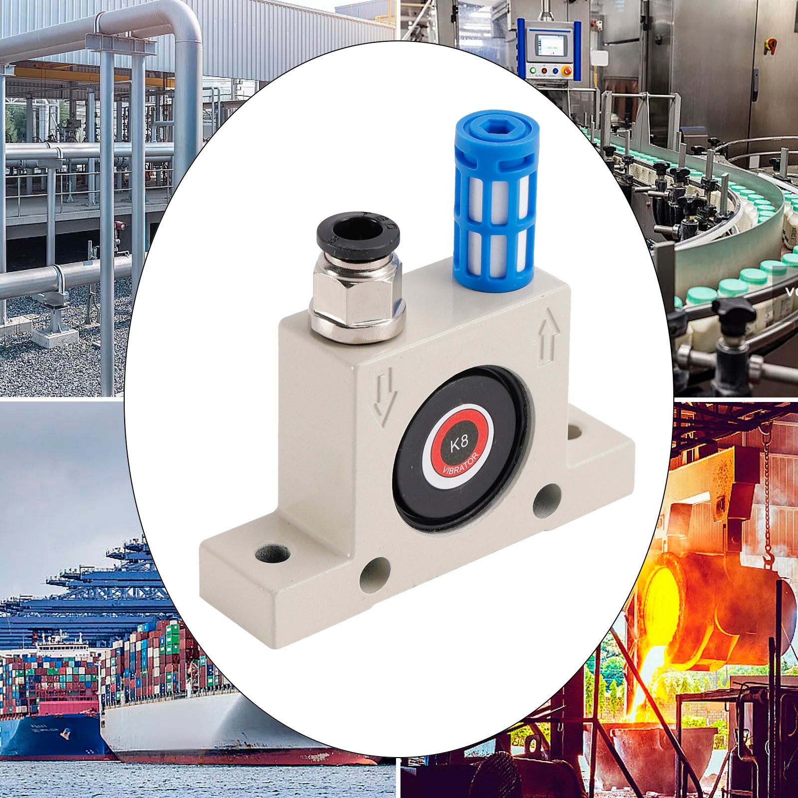 K8/10/13/16 Pneumatic Vibrator Power Concrete Vibrator Air Turbine Oscillator, K08
