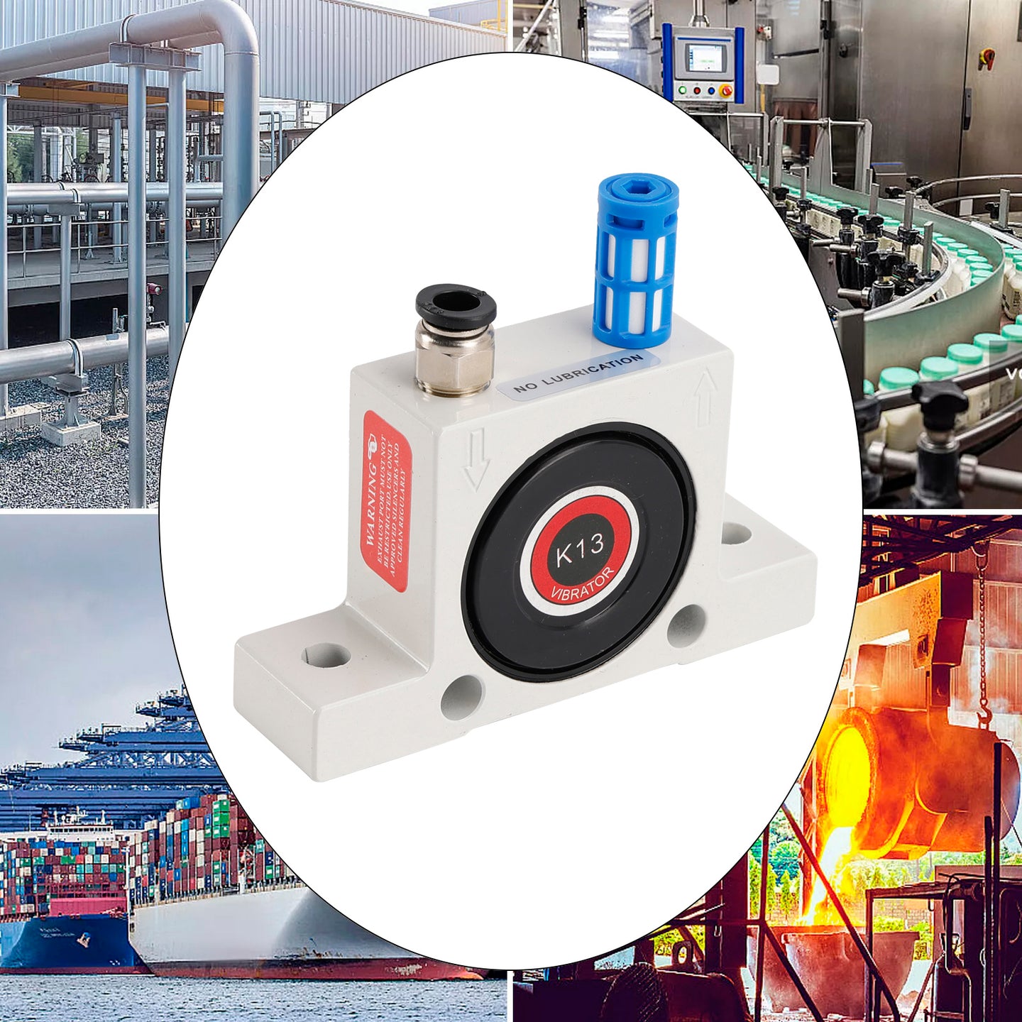 K8/10/13/16 Pneumatic Vibrator Power Concrete Vibrator Air Turbine Oscillator, K13