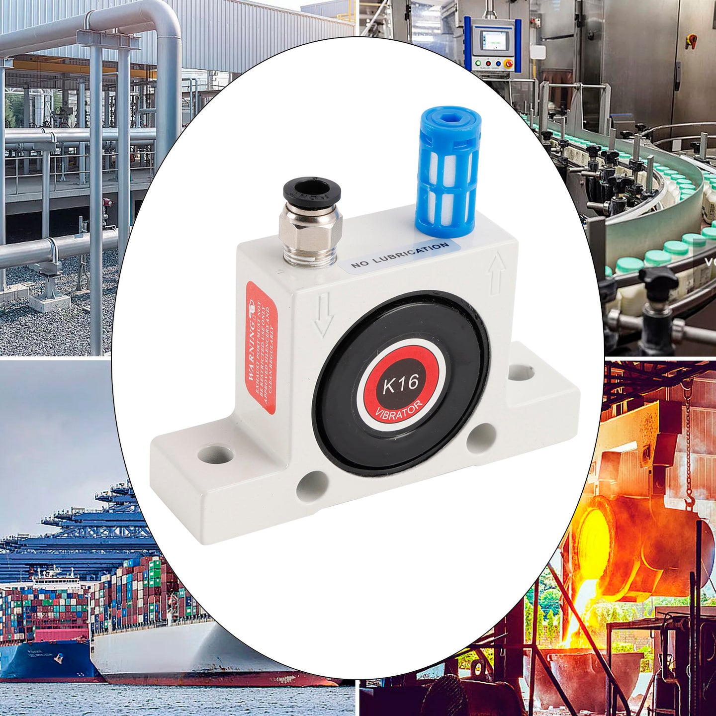 K8/10/13/16 Pneumatic Vibrator Power Concrete Vibrator Air Turbine Oscillator, K16