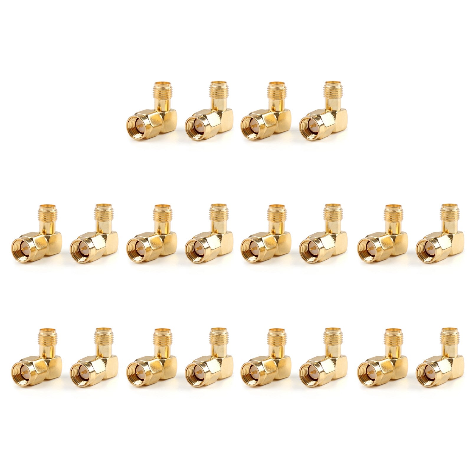 20Pcs SMA Female Jack To SMA Male Plug Right Angle 90 Degree RF Connector US