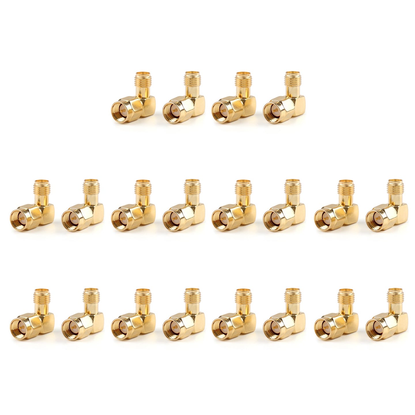 20Pcs SMA Female Jack To SMA Male Plug Right Angle 90 Degree RF Connector US