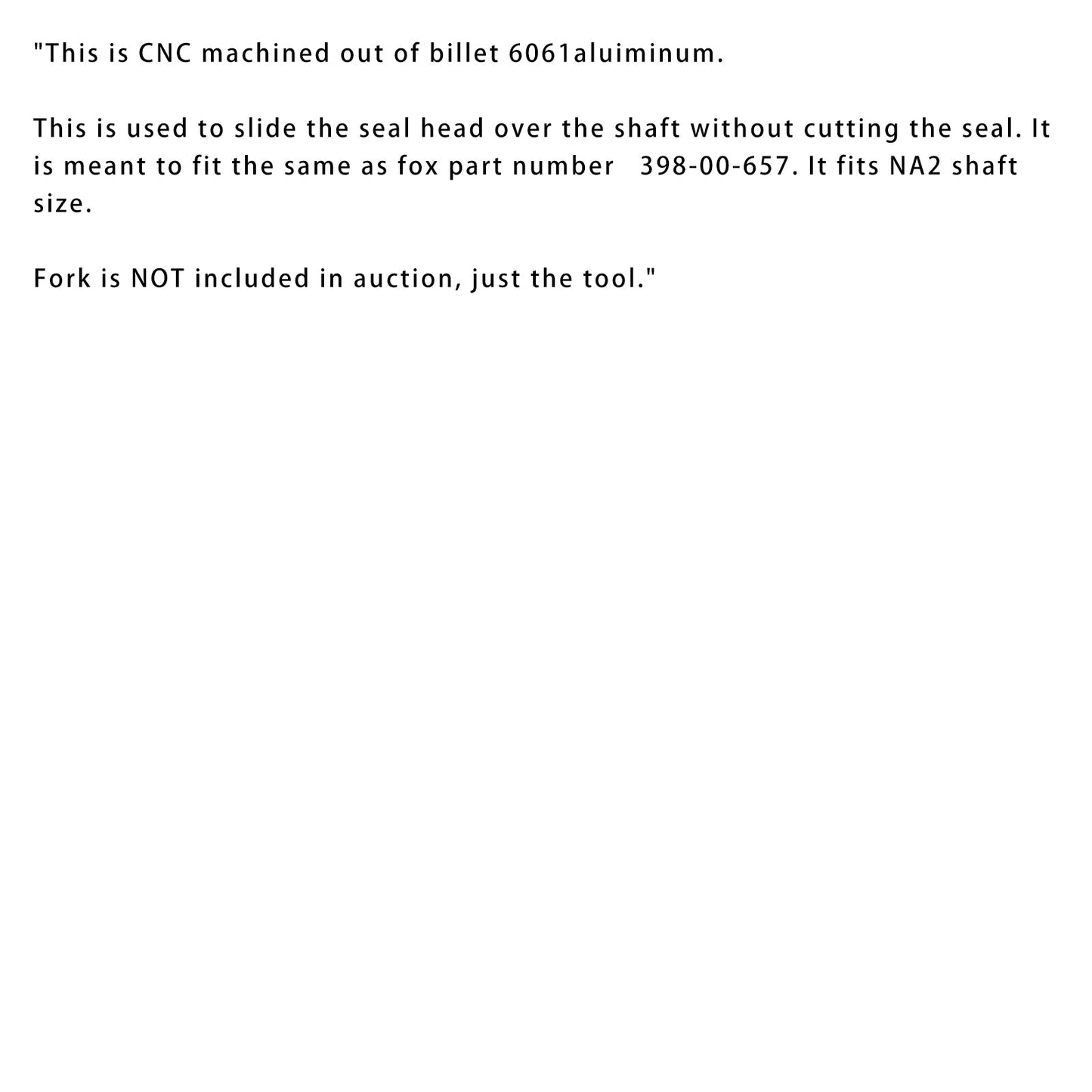 Bullet Sealhead to Shaft Tool Clone FOX FLOAT NA 2398-00-657