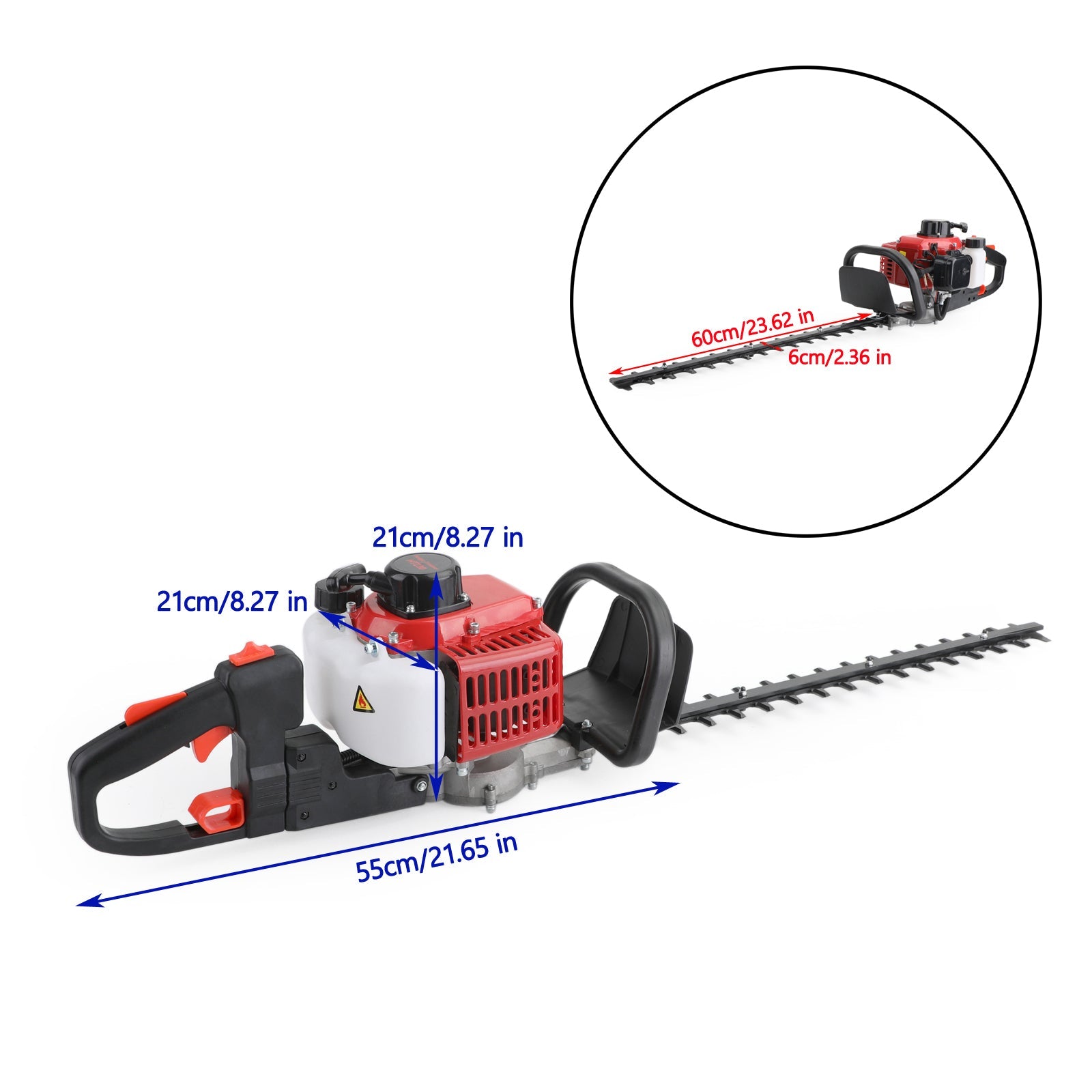24inch Double Sided Blade 26cc Gas Hedge Trimmer Recoil Gasoline Trim Blade