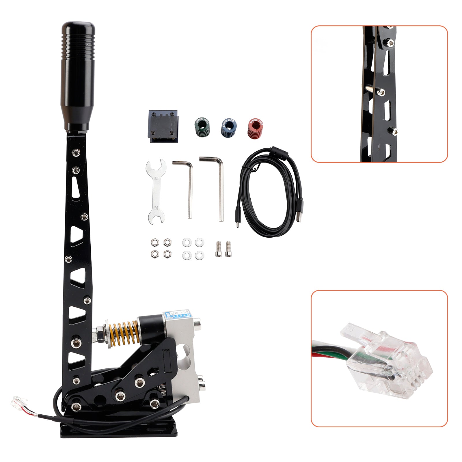 USB Handbrake Sim For PC Racing Games Logitech G29/G27/G25 T300 T500 RS PC 64bit 200KG Load Cell SIM Racing For Rally Adjustable