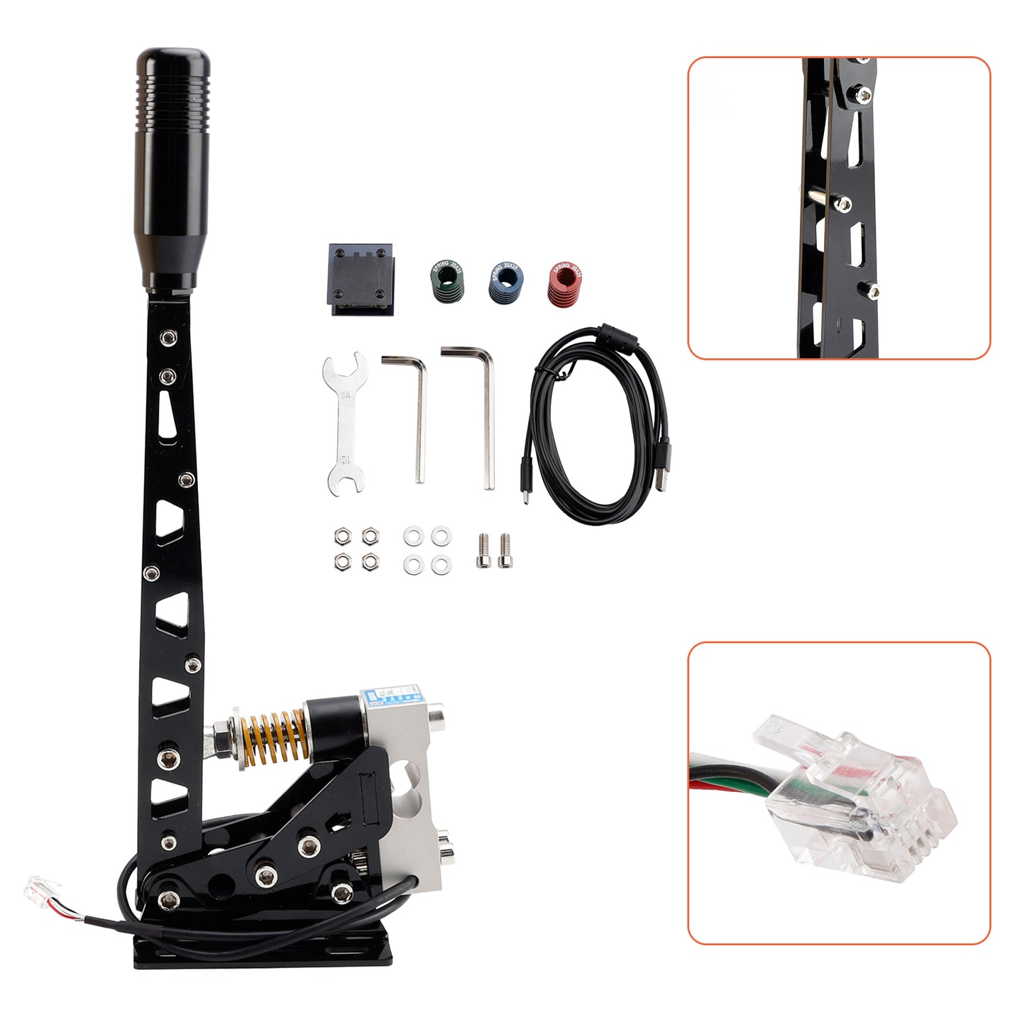 USB Handbrake Sim For PC Racing Games Logitech G29/G27/G25 T300 T500 RS PC 64bit 200KG Load Cell SIM Racing For Rally Adjustable