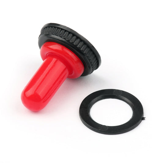 1pc Car Toggle Switch Boot 12mm Rubber Waterproof Cover Cap IP67 T700-1 Red
