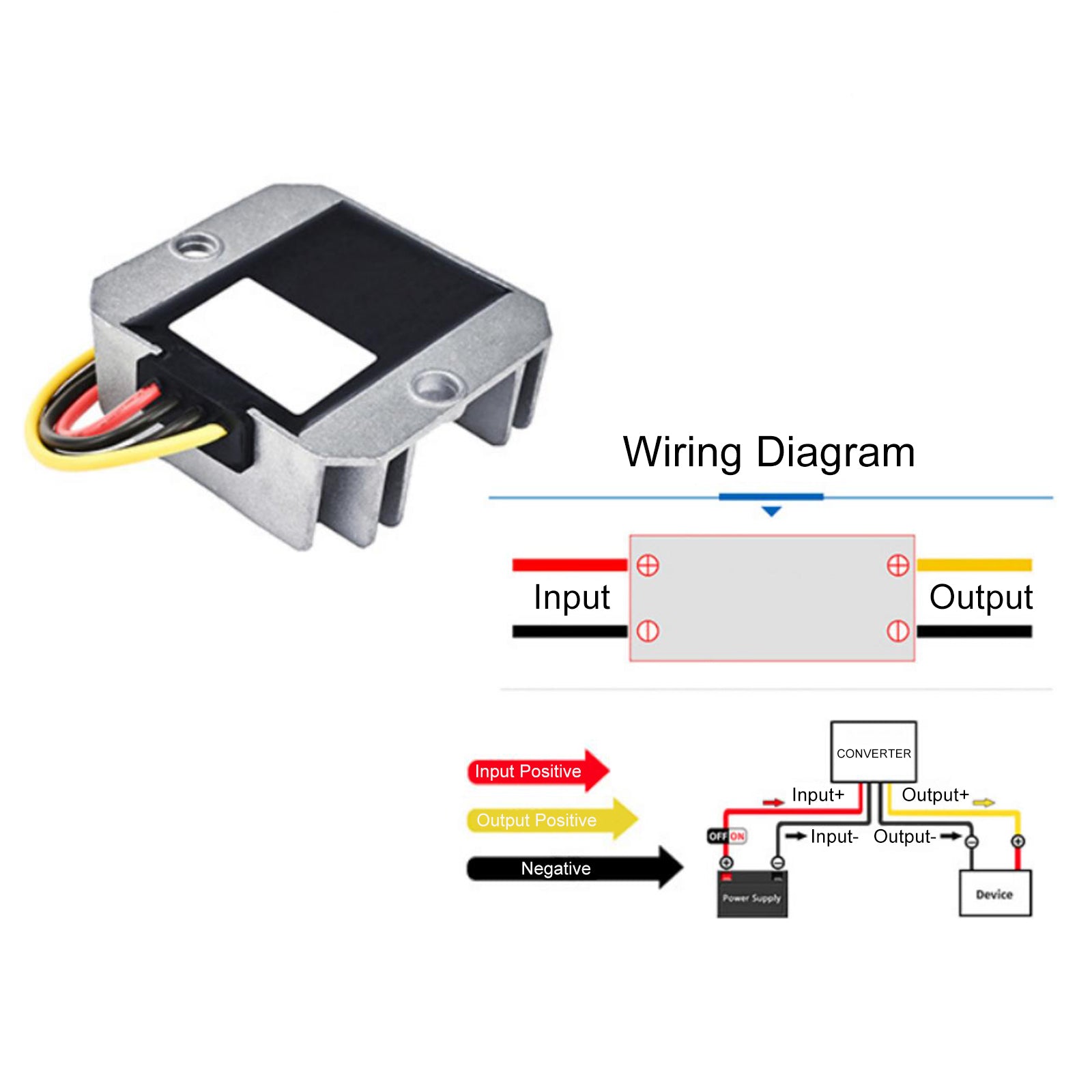 Waterproof DC 12V to 24V 2A 48W Step-Up Power Supply Converter Regulator