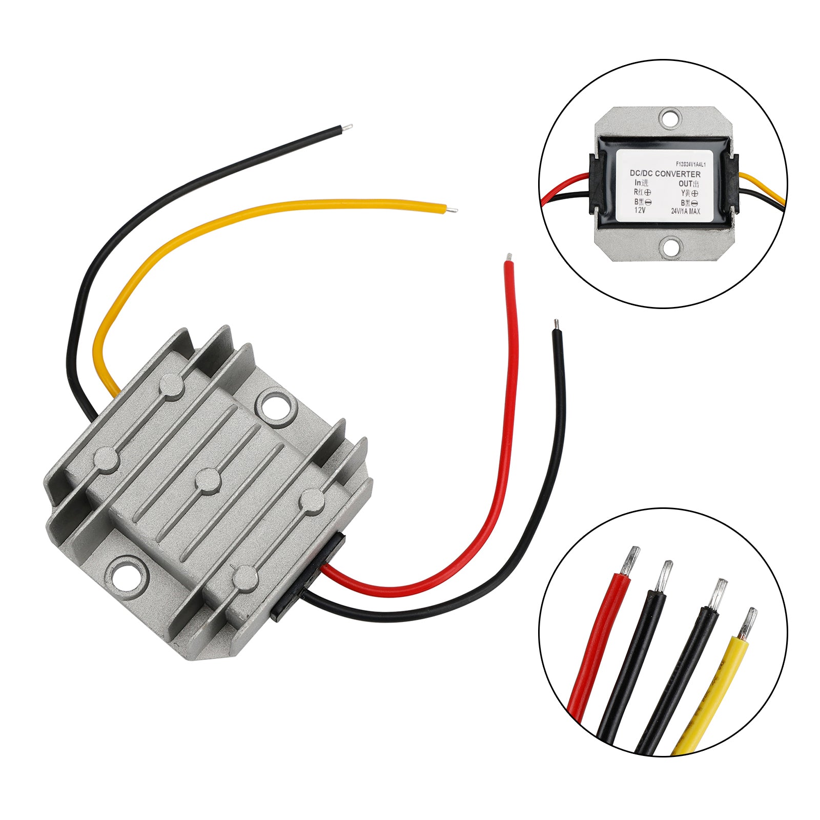 1A Waterproof DC/DC Converter Power Supply Regulator 12V Step Up To 24V