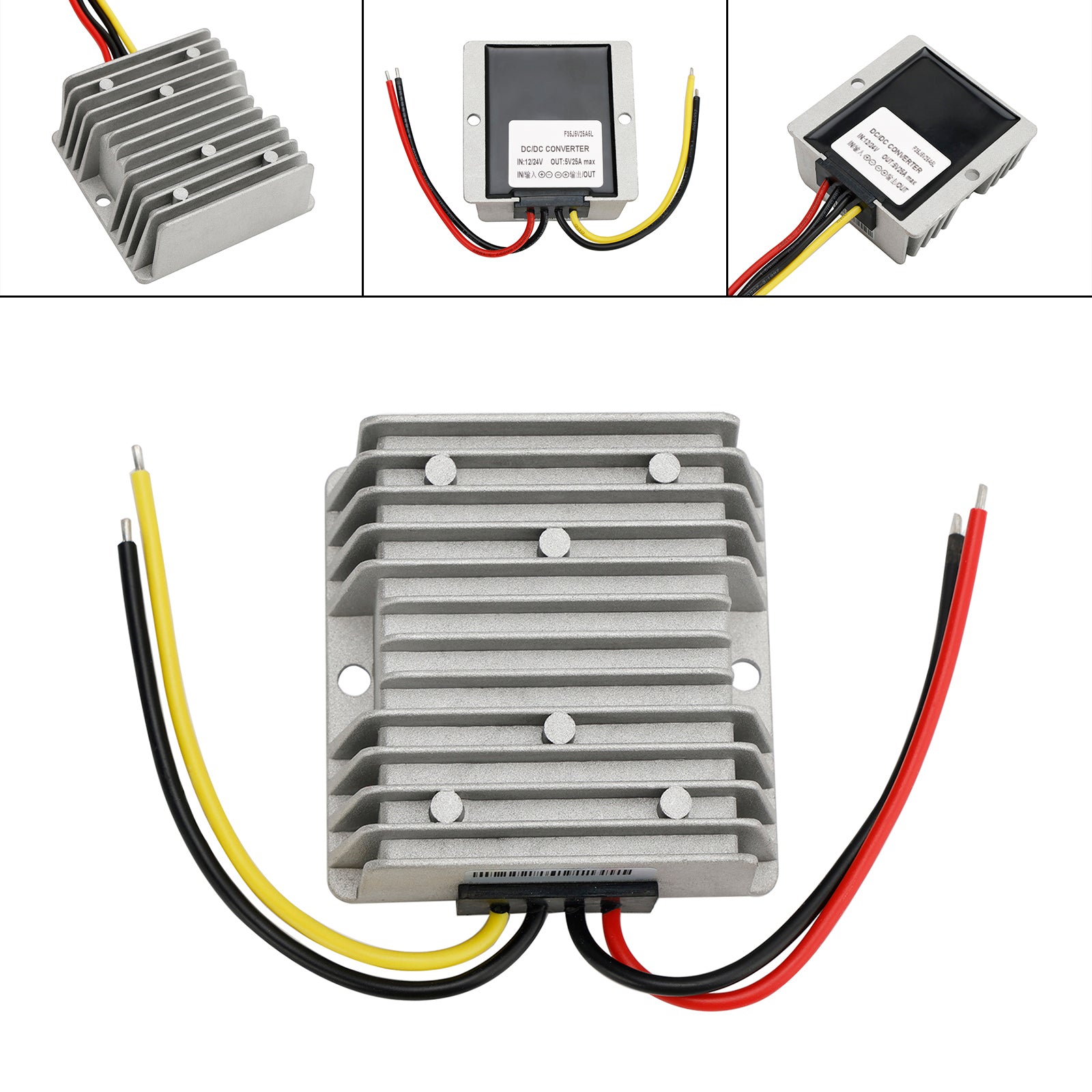 12/24V to 5V 25A Step Down DC/DC 125W Power Converter Regulator WaterProof