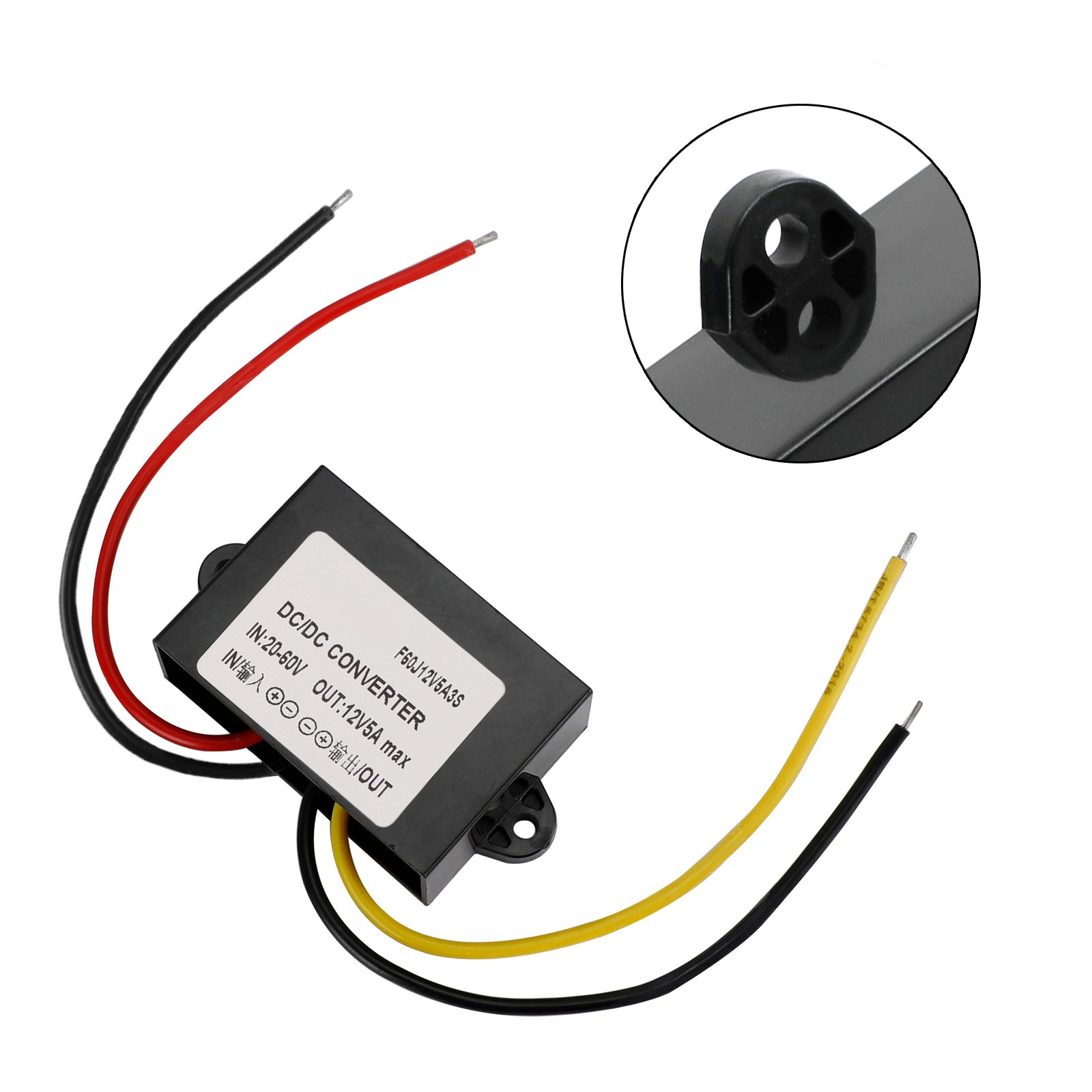 Waterproof DC-DC Converter 20-60V Step Down to 12V Power Supply Module 5A