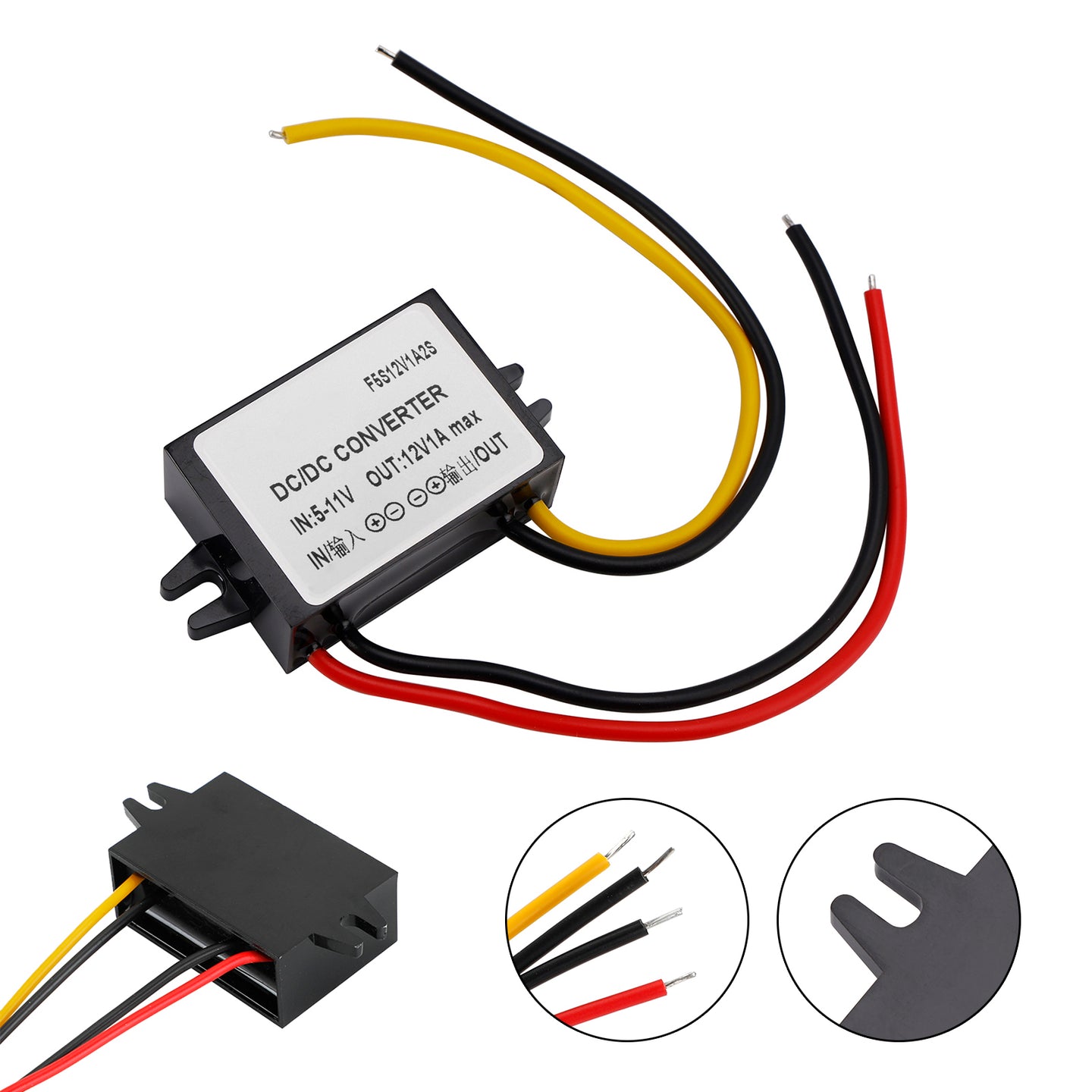 DC-DC 6V-12V 1A 12W Step Up Car Power Supply Converter Regulator Waterproof